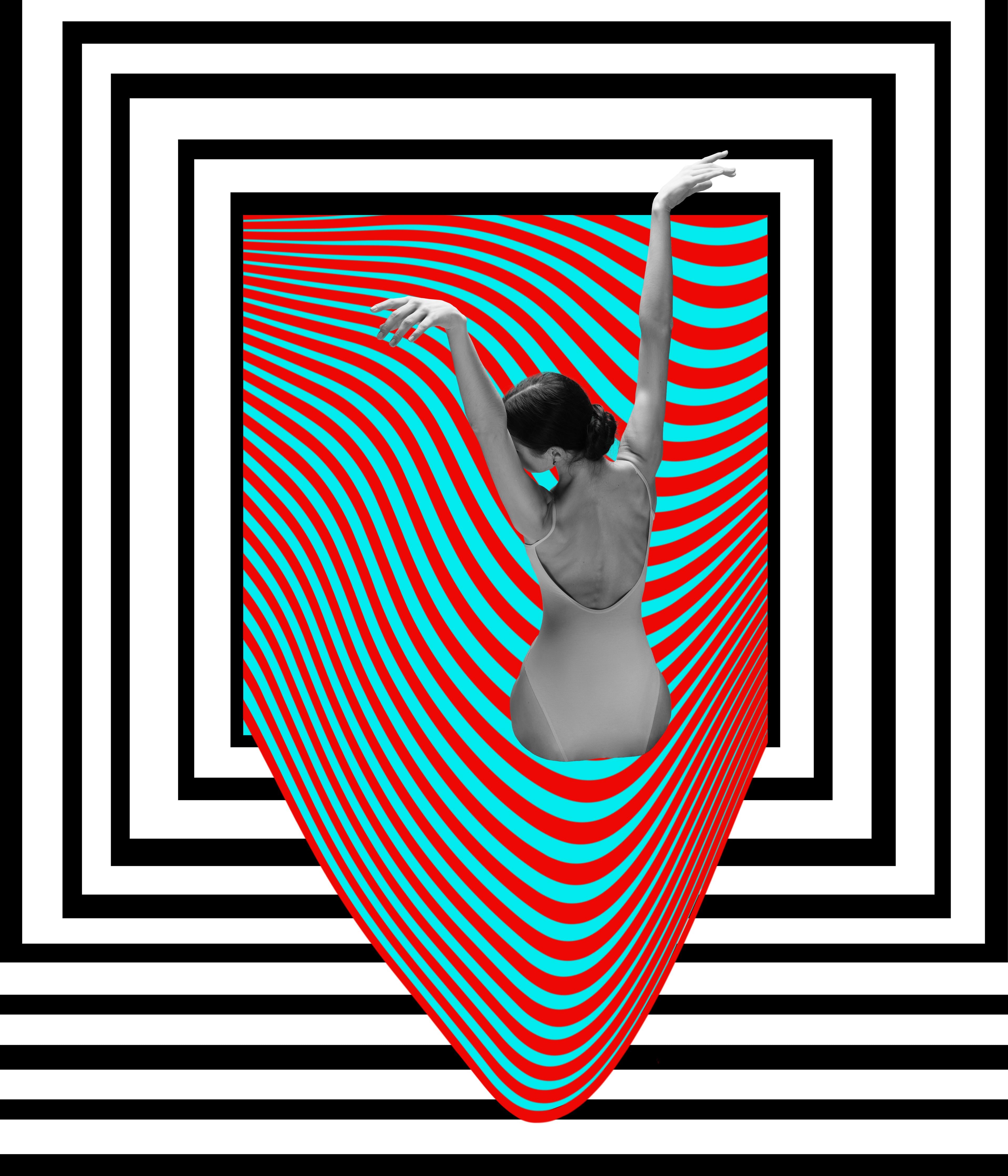 Spritzschutz-ästhetische Kunstkollage mit Model