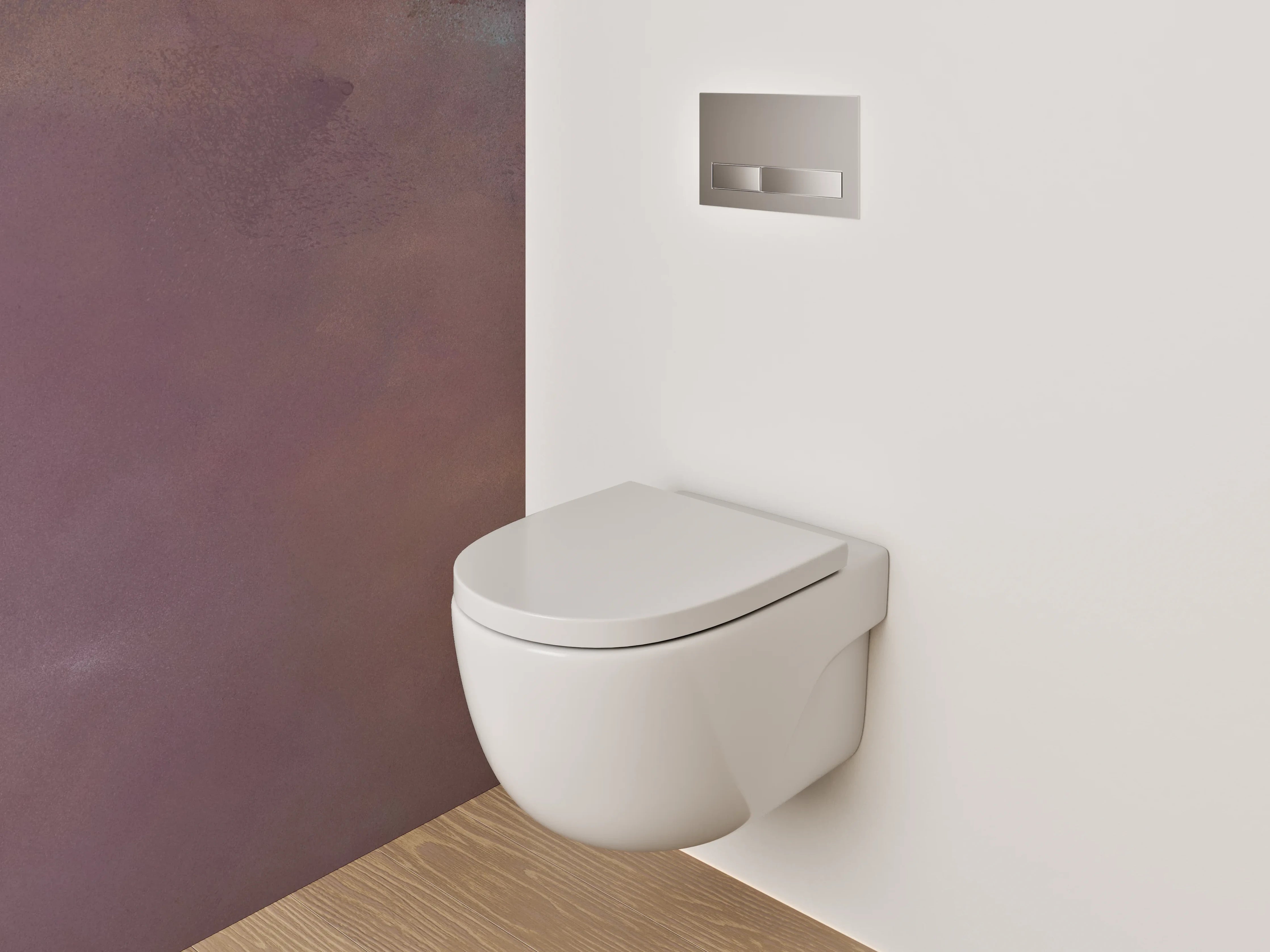 WC-Rückwand - Abstrakte Aquarell-Struktur in Violett und Braun