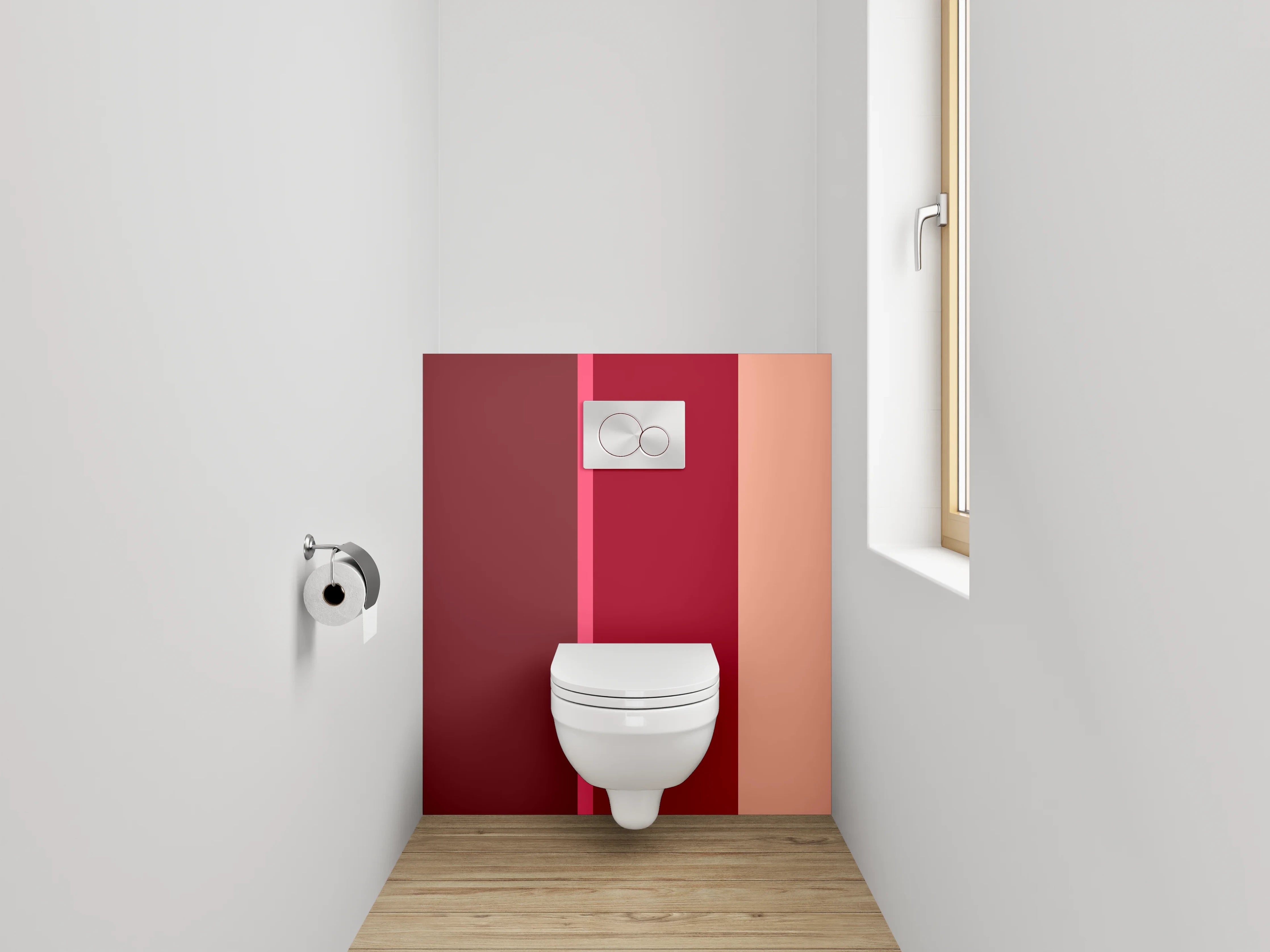 WC-Rückwand - Abstrakte Braun-Rot- und Beigetöne Block