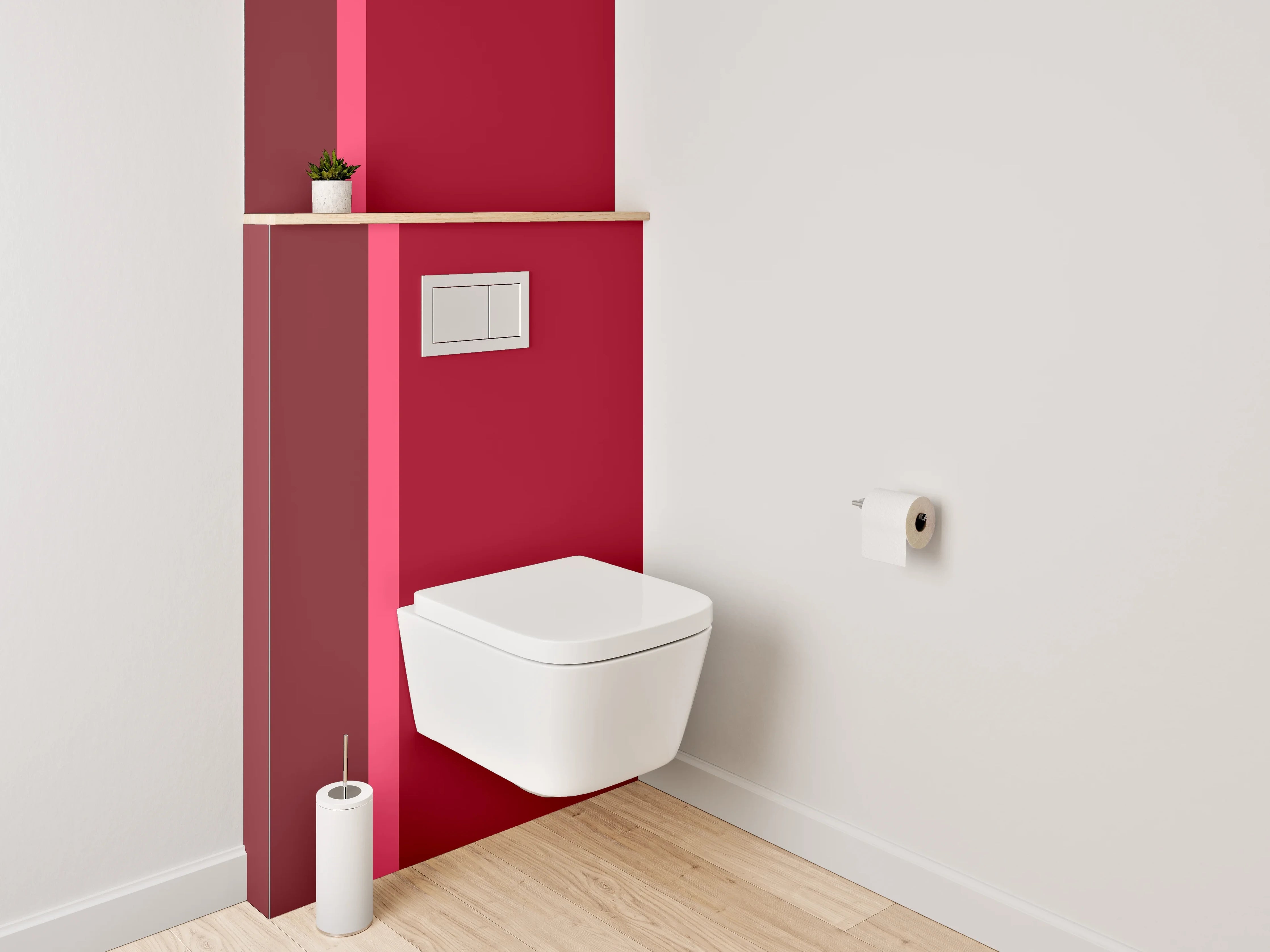 WC-Rückwand - Abstrakte Braun-Rot- und Beigetöne Block