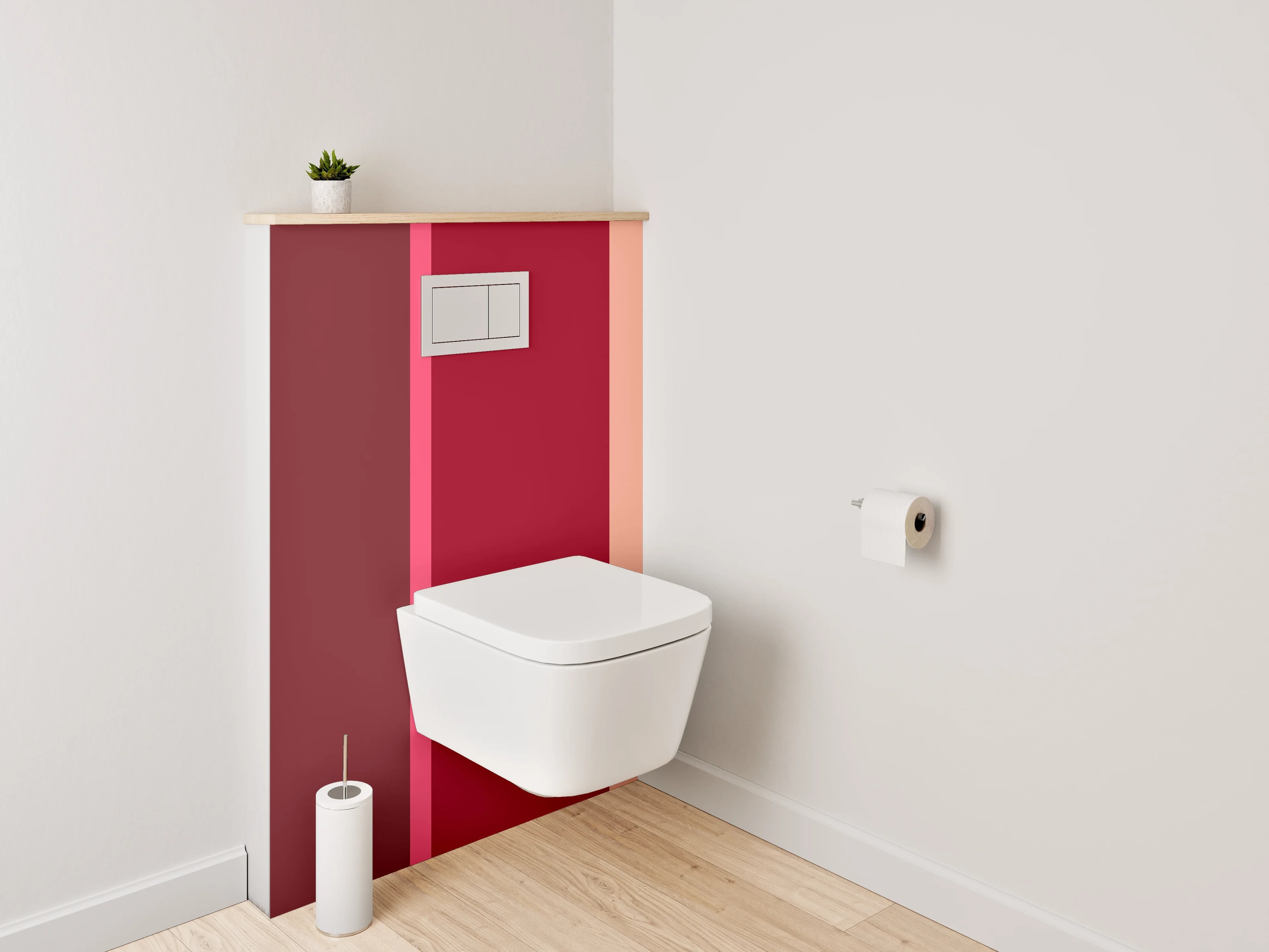 WC-Rückwand - Abstrakte Braun-Rot- und Beigetöne Block