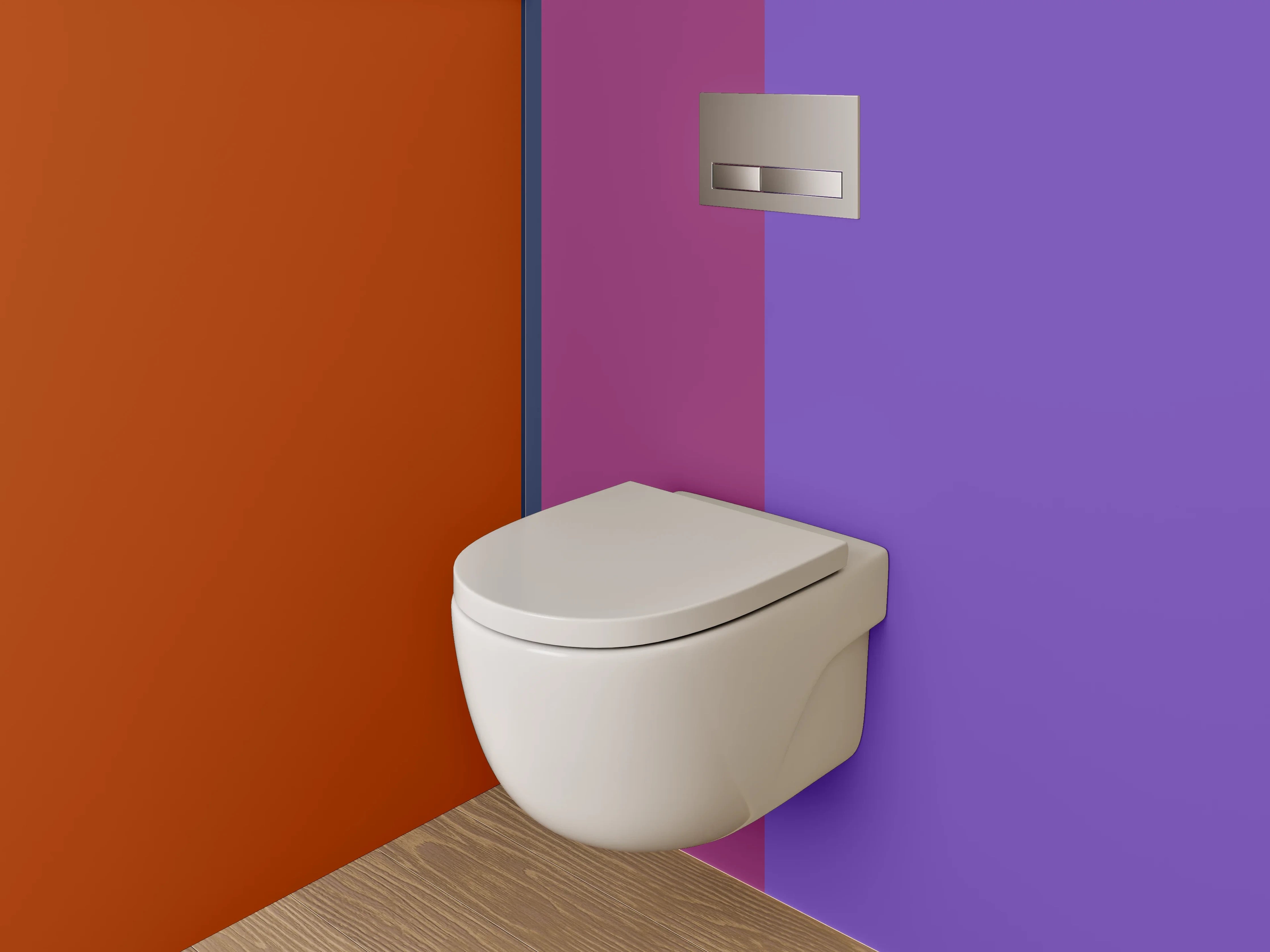 WC-Rückwand - Abstrakte Farbbahnen Orange Lila