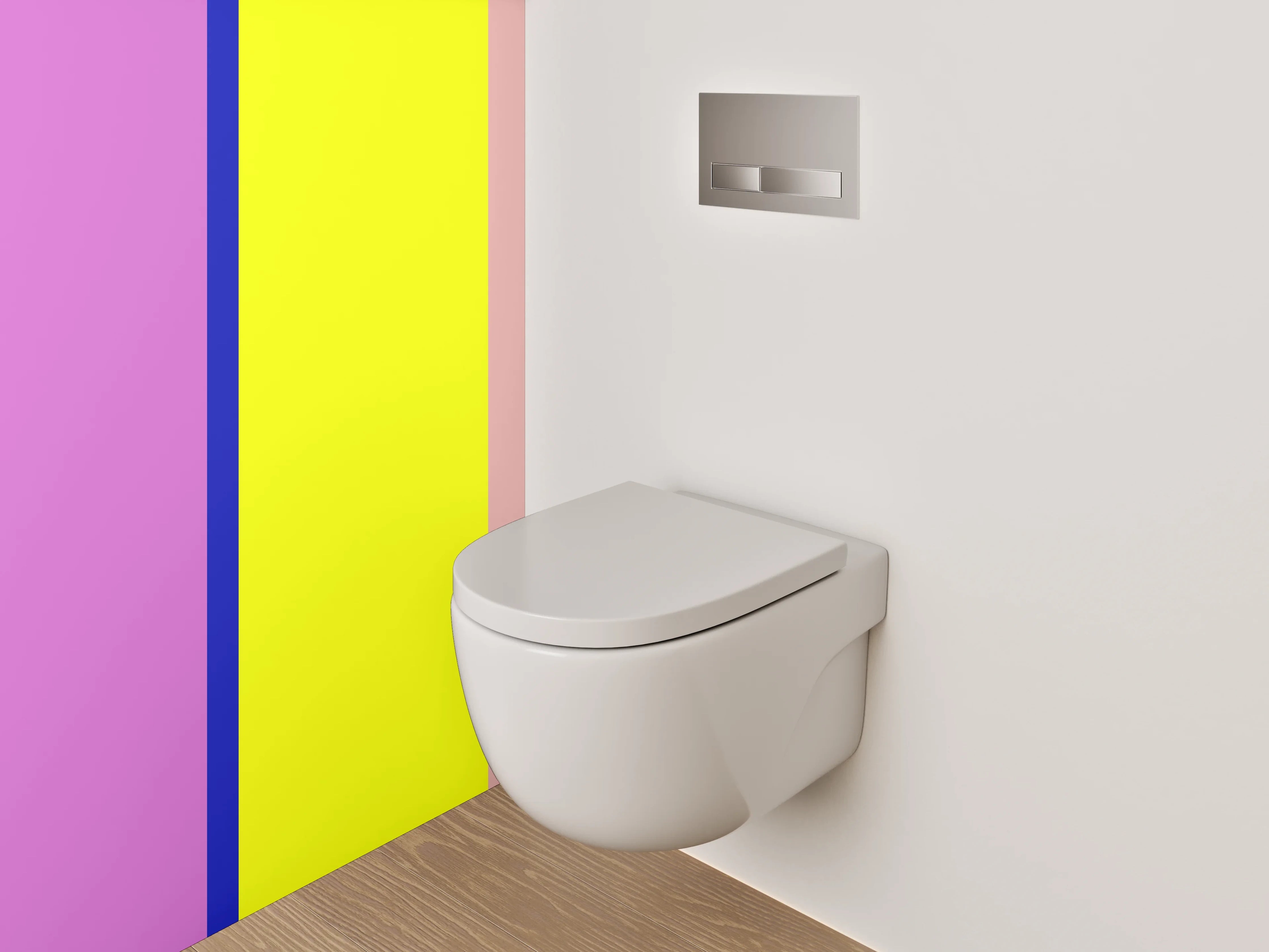 WC-Rückwand - Abstrakte Farbblöcke modern Pastell