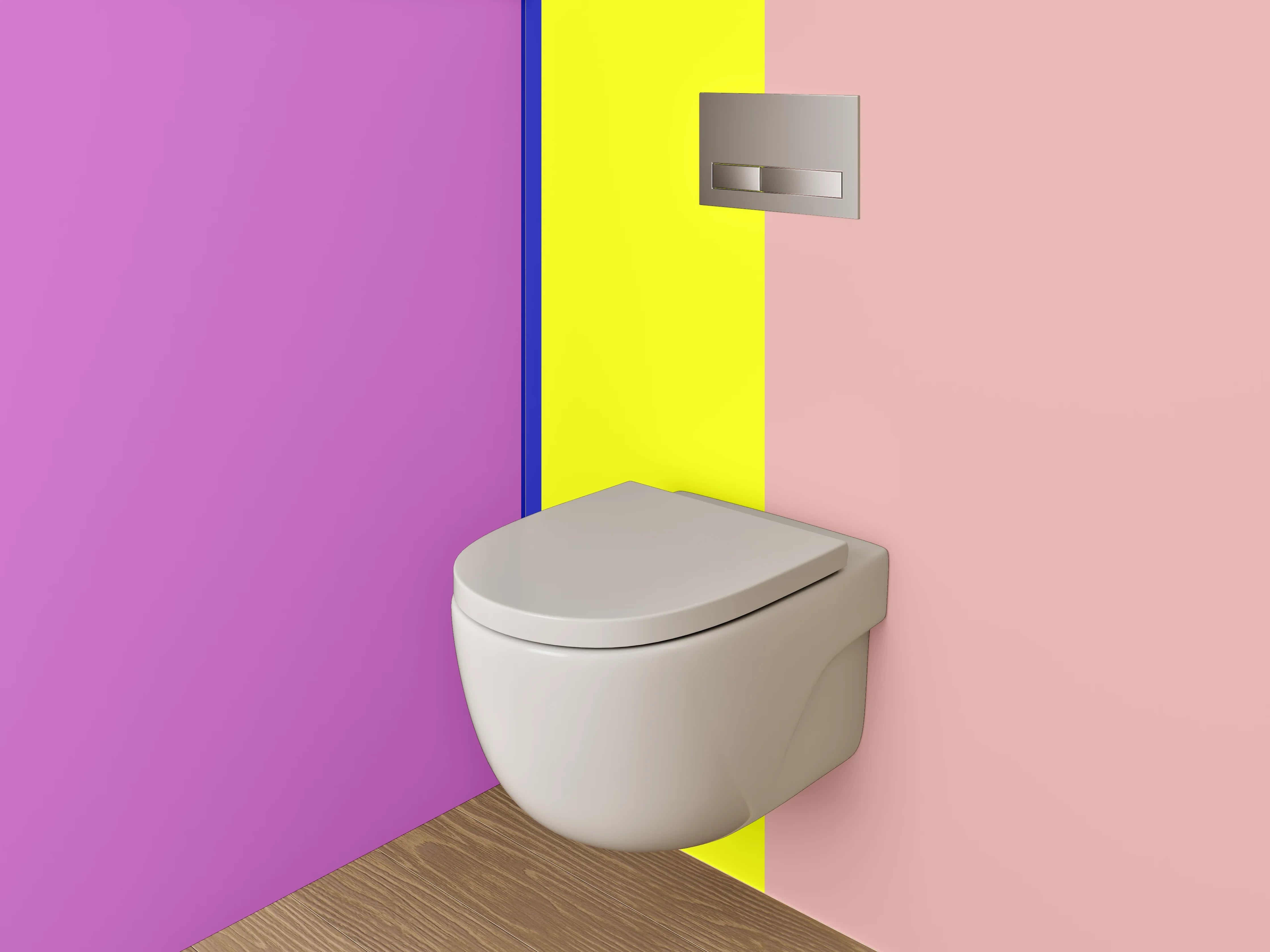 WC-Rückwand - Abstrakte Farbblöcke modern Pastell