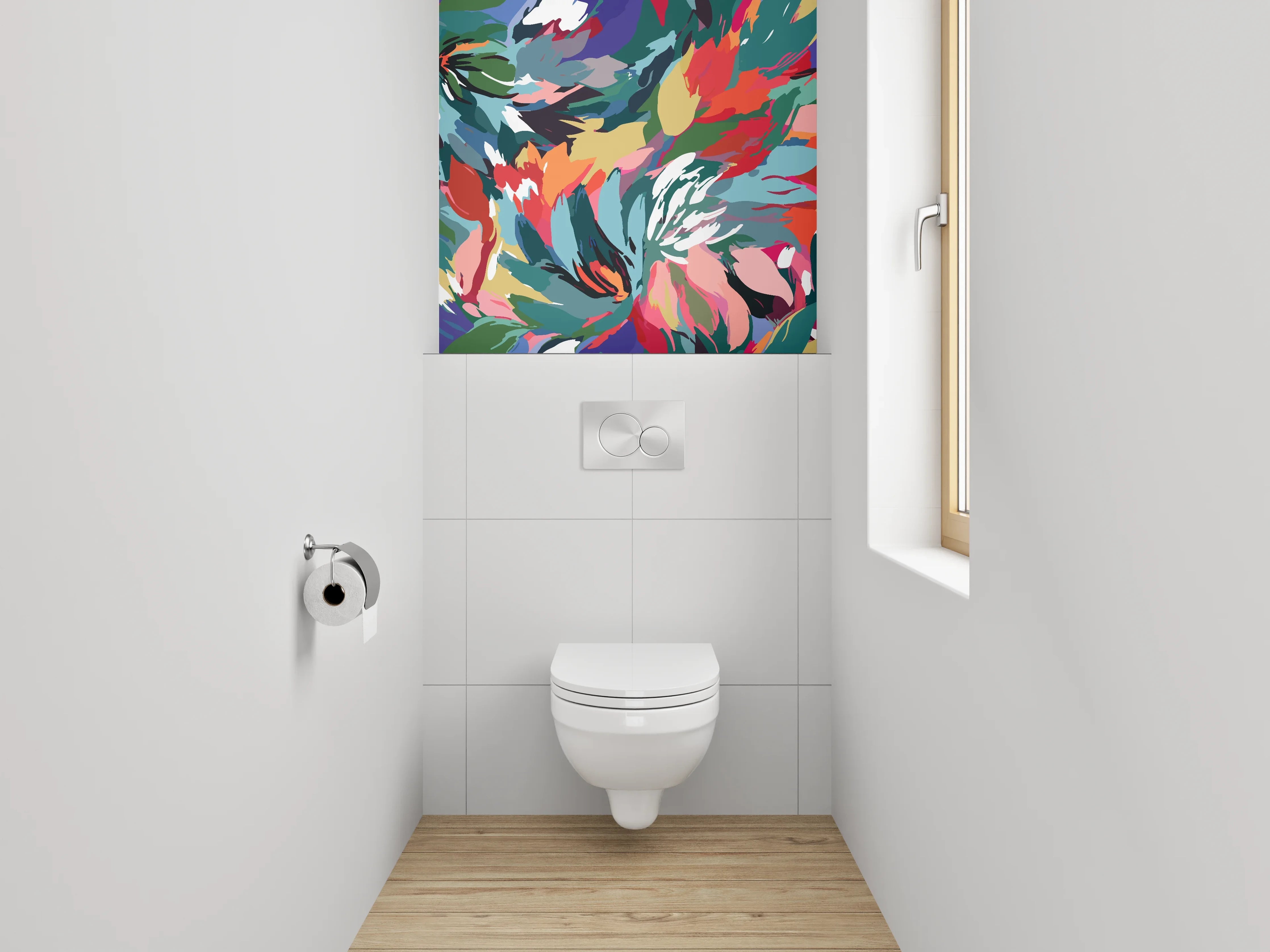 WC-Rückwand - Abstrakte Farben-Explosion Wandbild