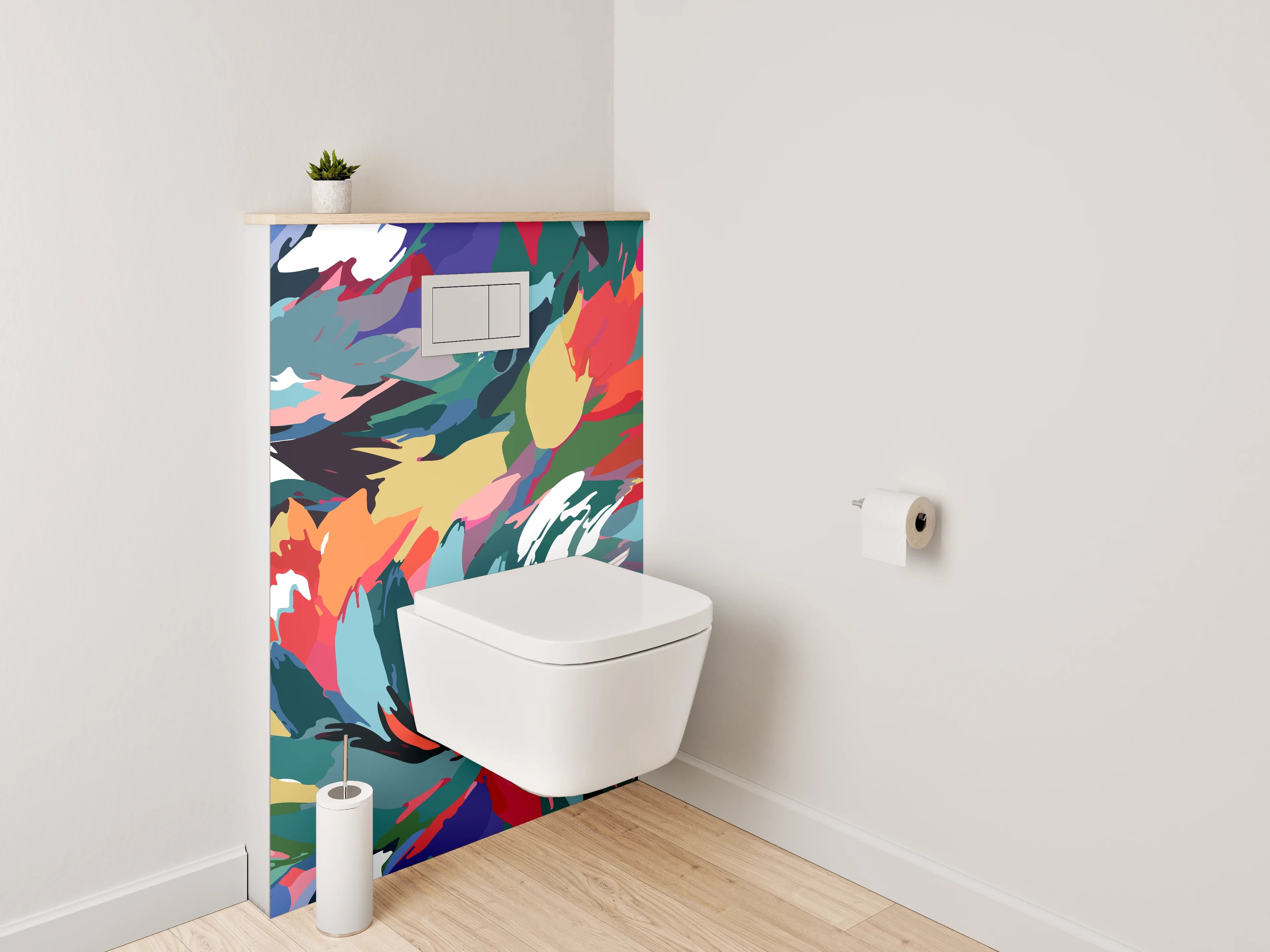 WC-Rückwand - Abstrakte Farben-Explosion Wandbild
