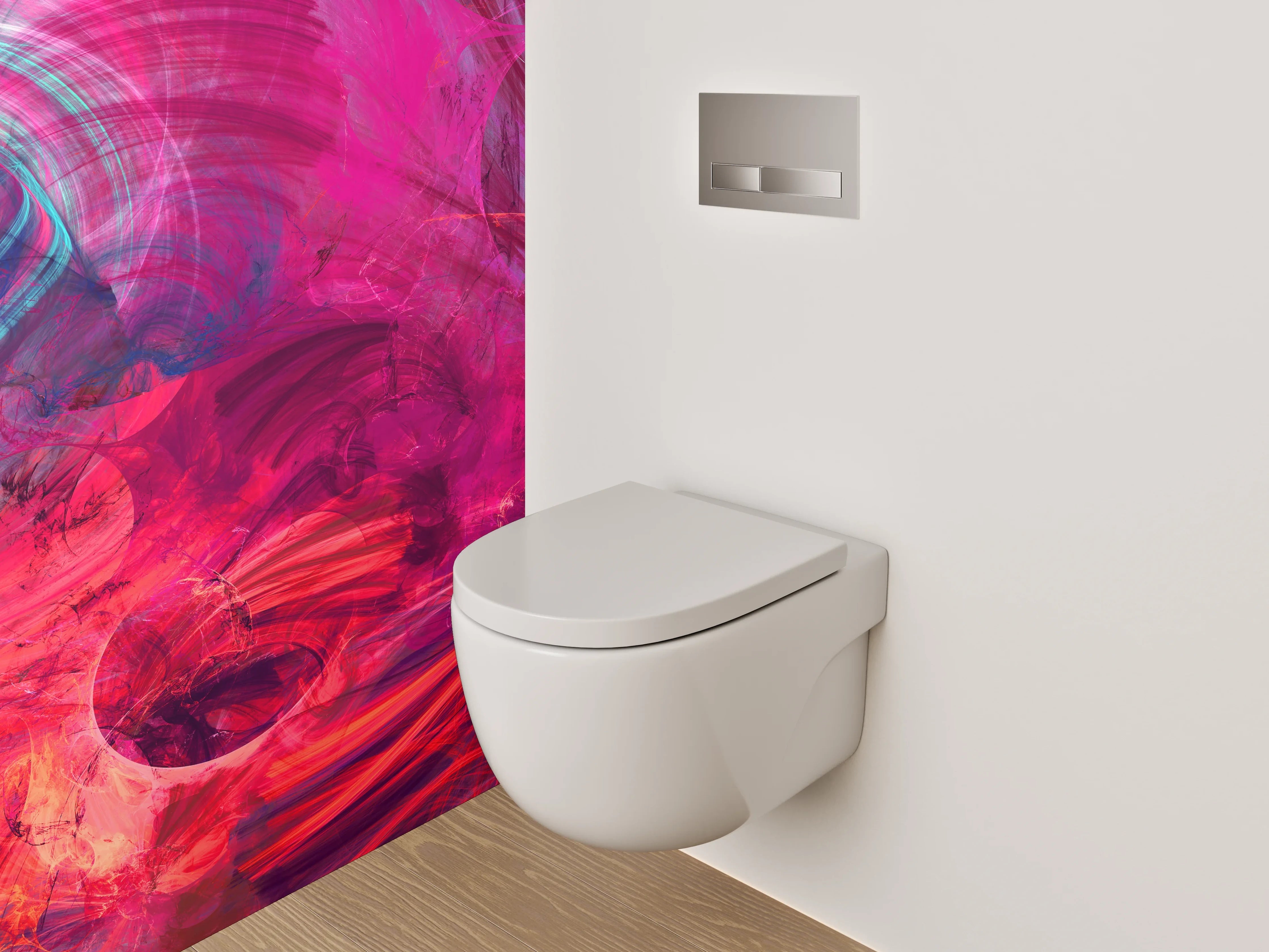 WC-Rückwand - Abstrakte Farbexplosion Wandbild Modern