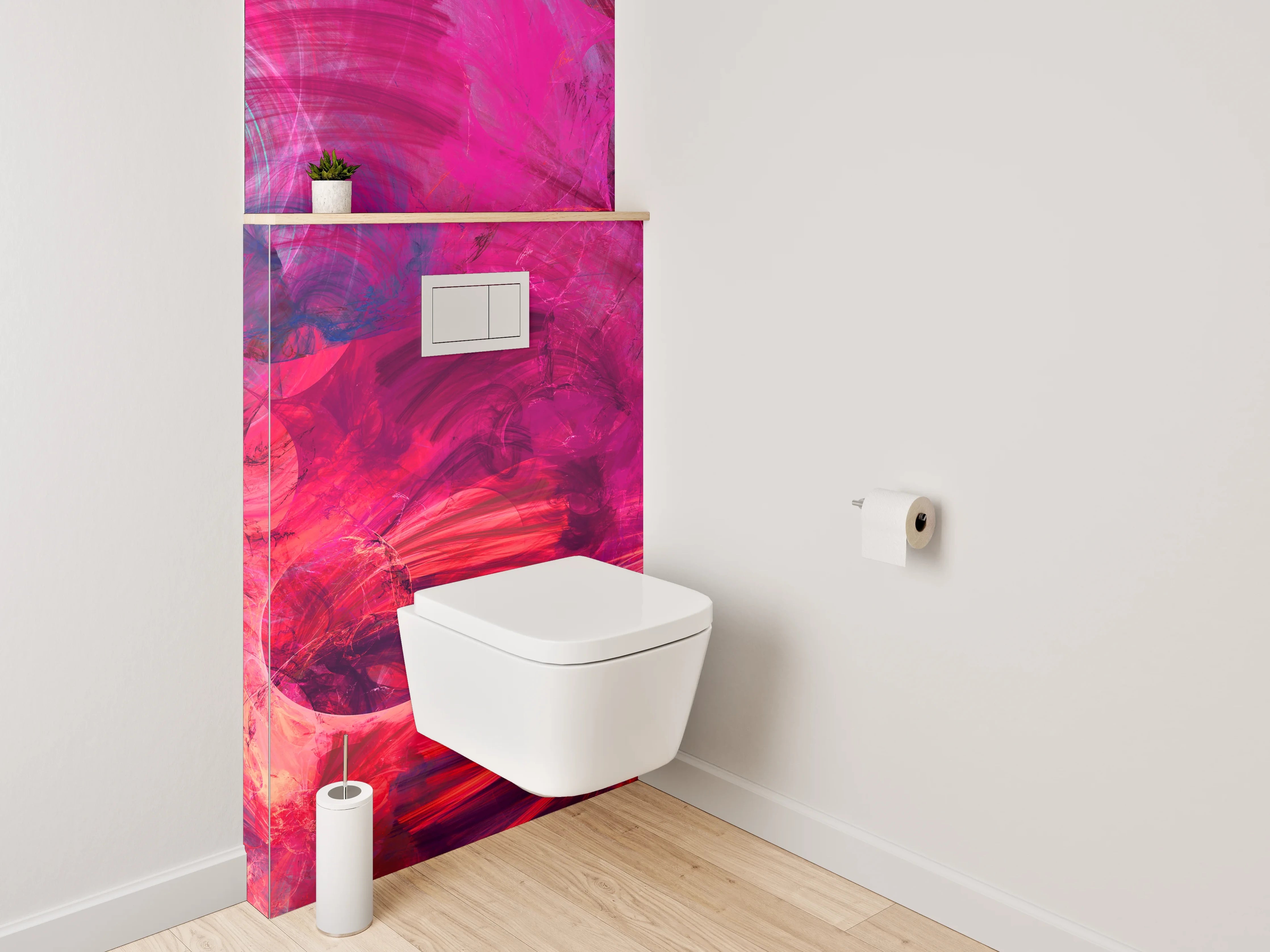 WC-Rückwand - Abstrakte Farbexplosion Wandbild Modern