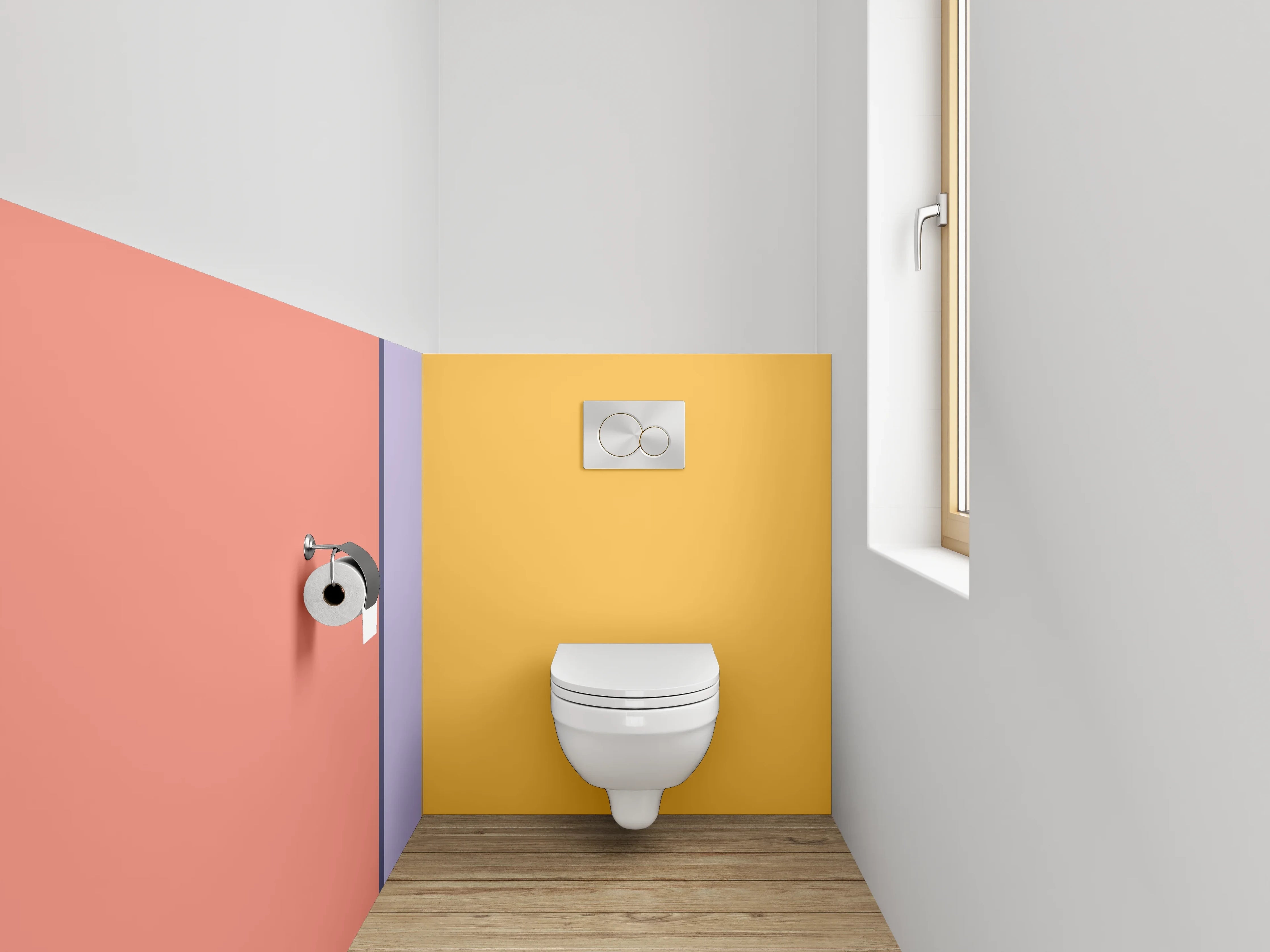 WC-Rückwand - Abstrakte Farbfläche in Pastell- und Erdtönen