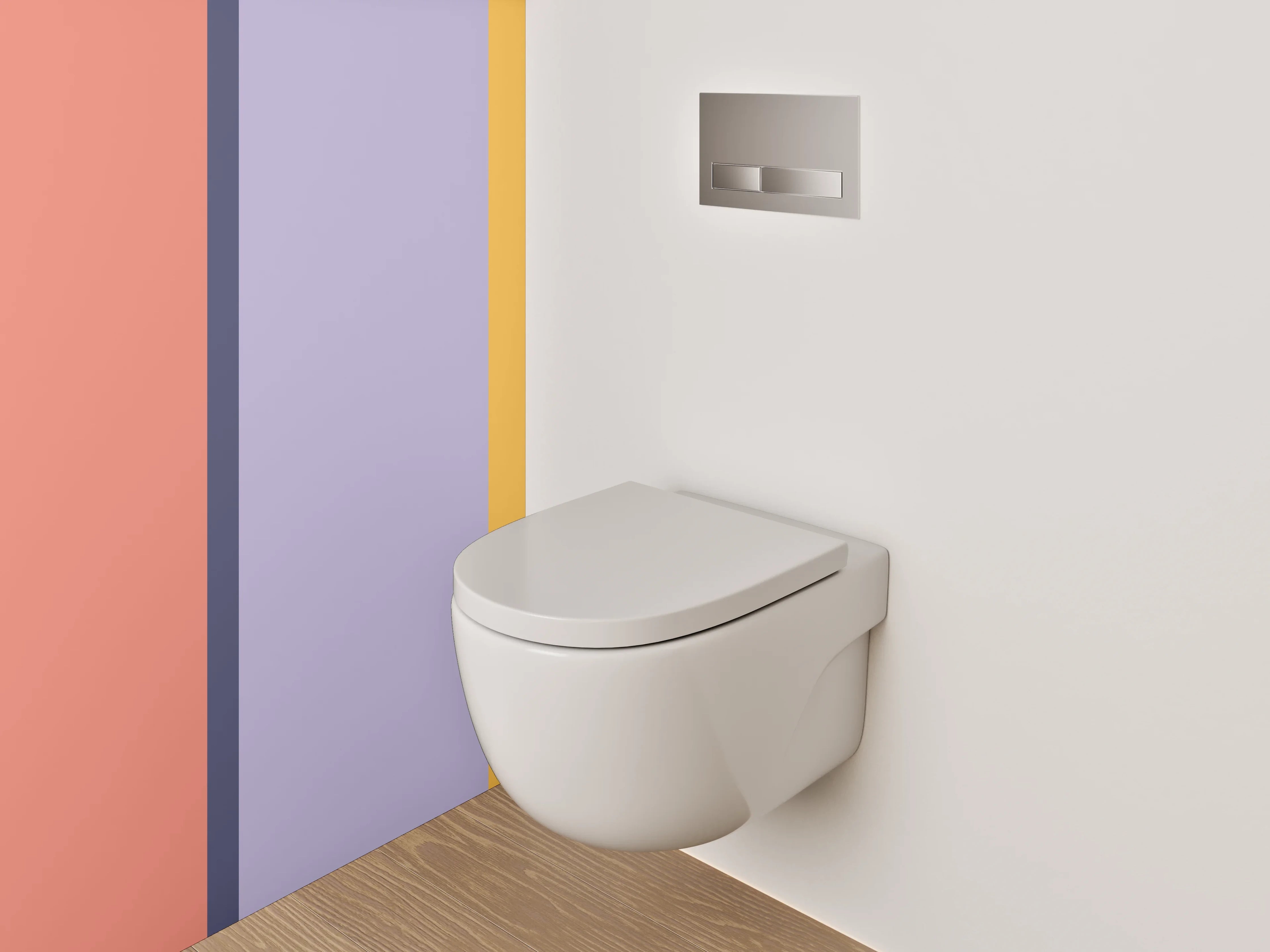 WC-Rückwand - Abstrakte Farbfläche in Pastell- und Erdtönen
