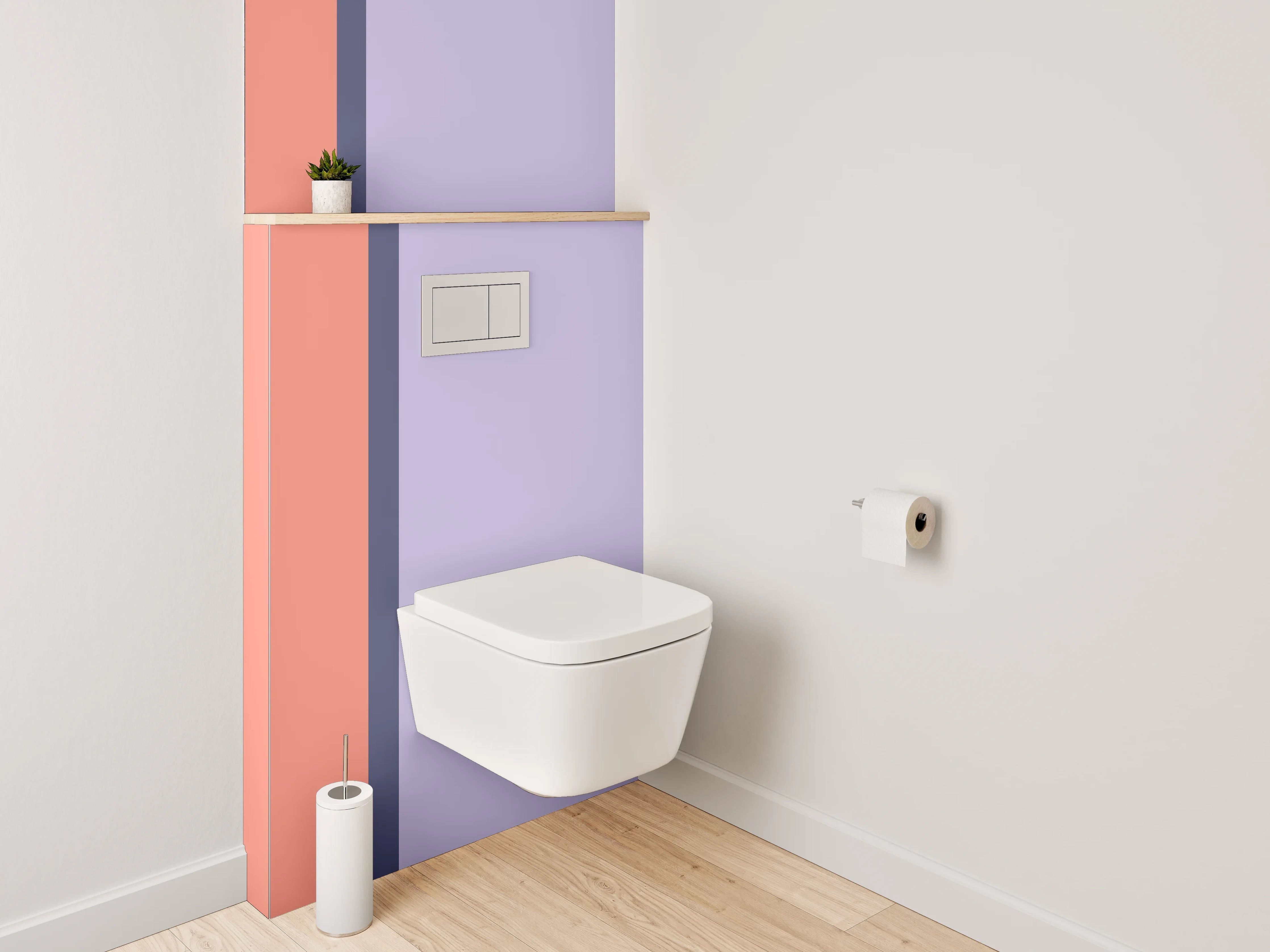 WC-Rückwand - Abstrakte Farbfläche in Pastell- und Erdtönen