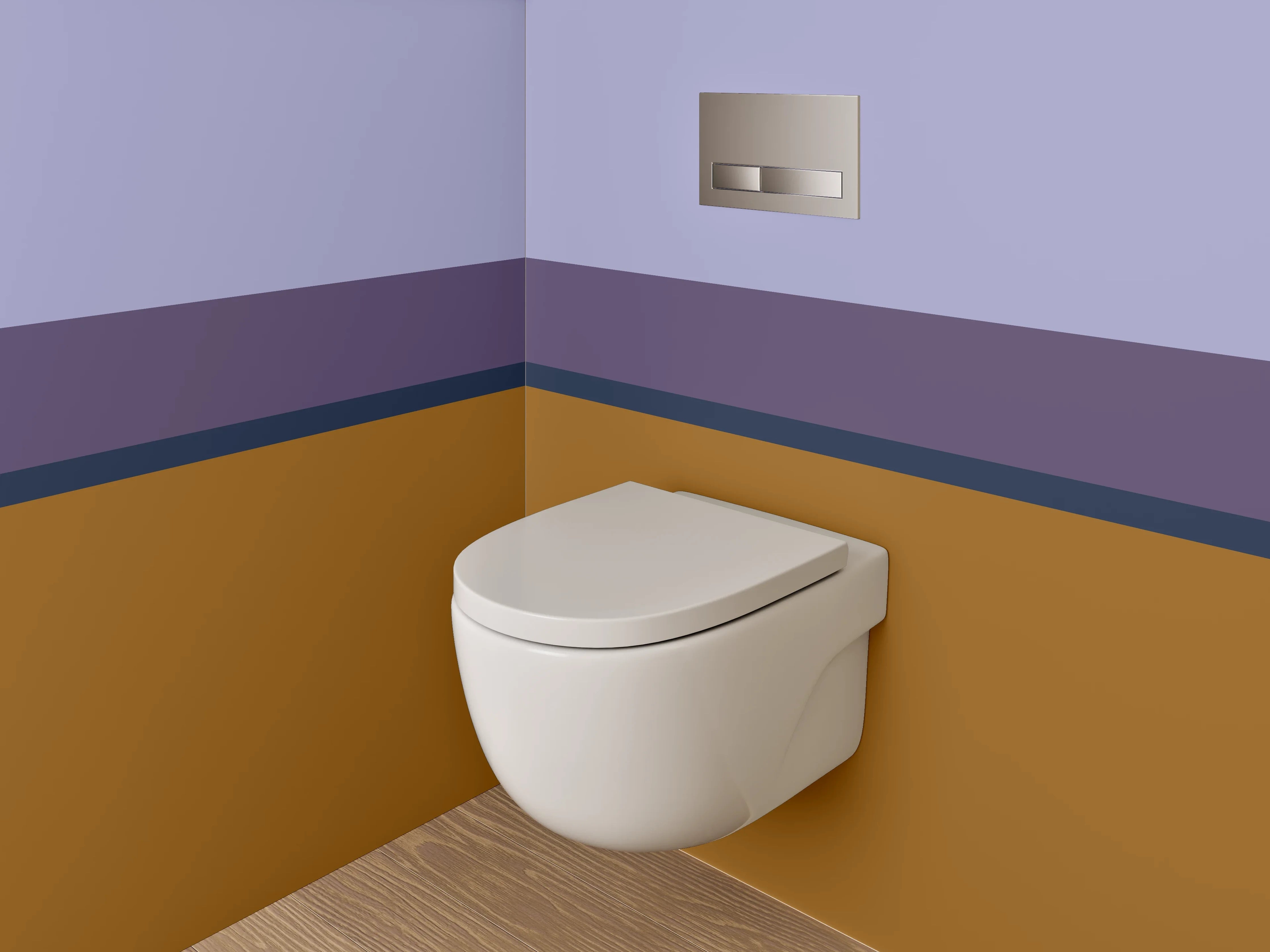 WC-Rückwand - Abstrakte Farbflächen Braun Lila Grau