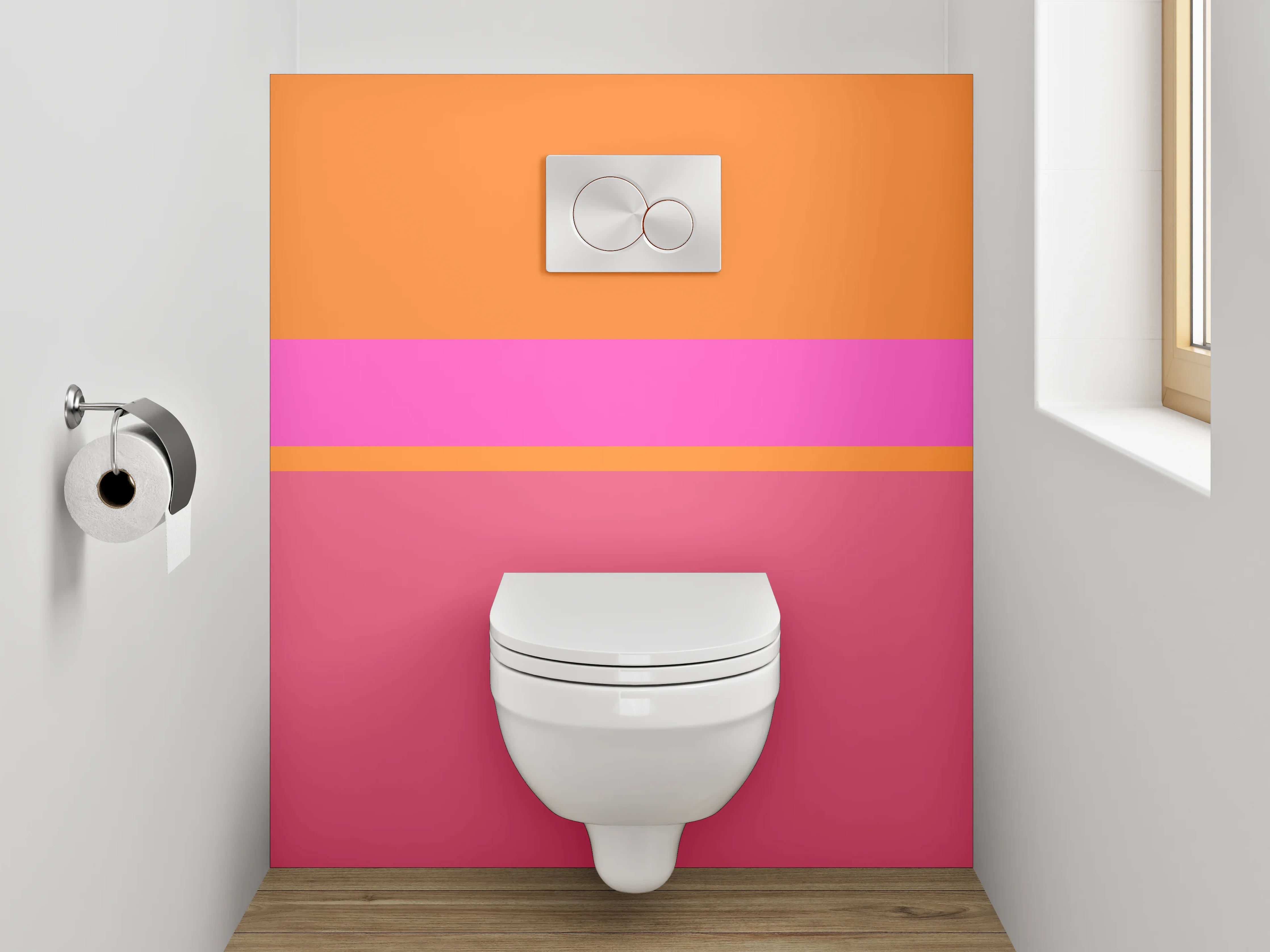 WC-Rückwand - Abstrakte Farbflächen Rosa Orange Pink
