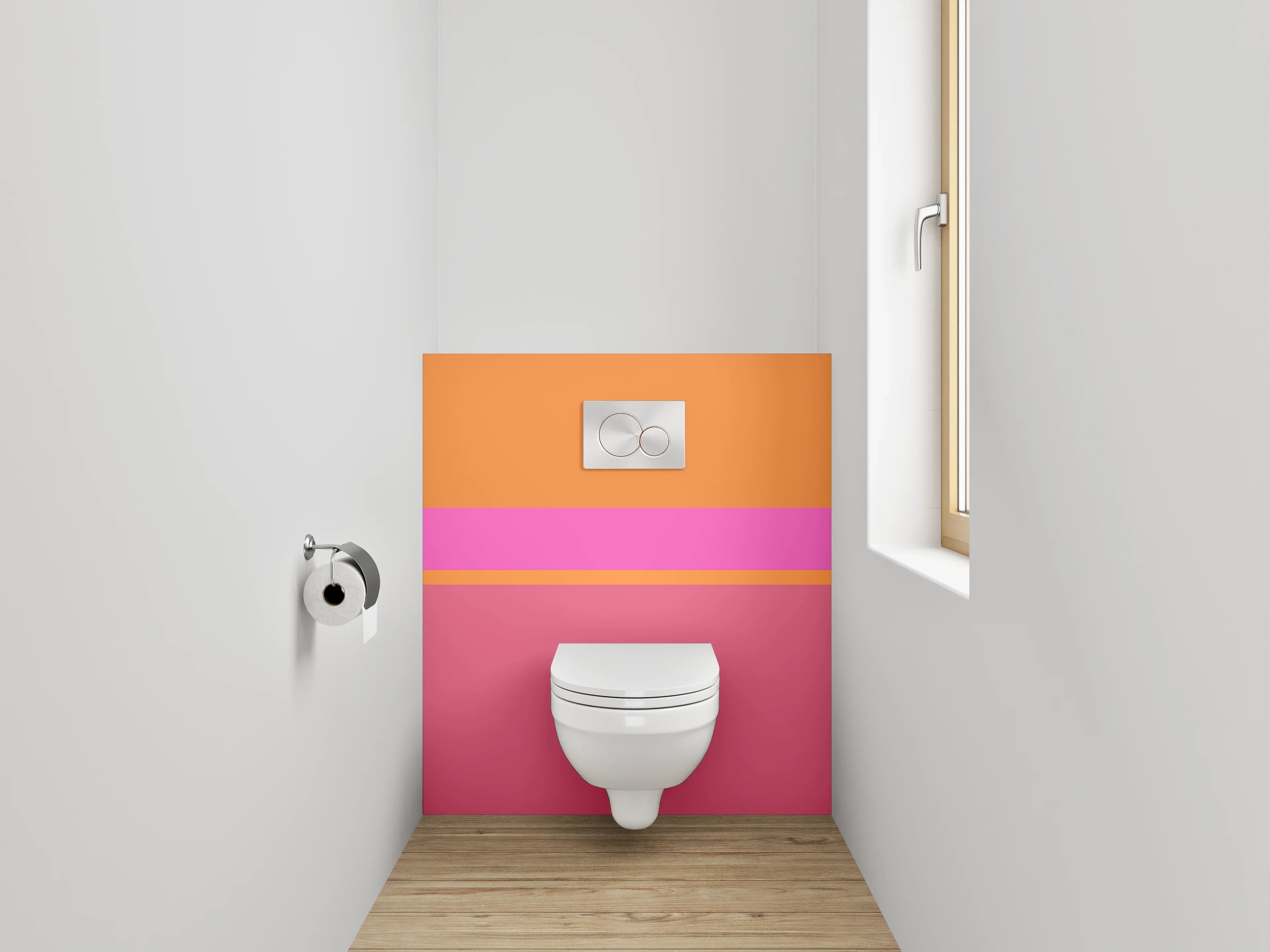 WC-Rückwand - Abstrakte Farbflächen Rosa Orange Pink