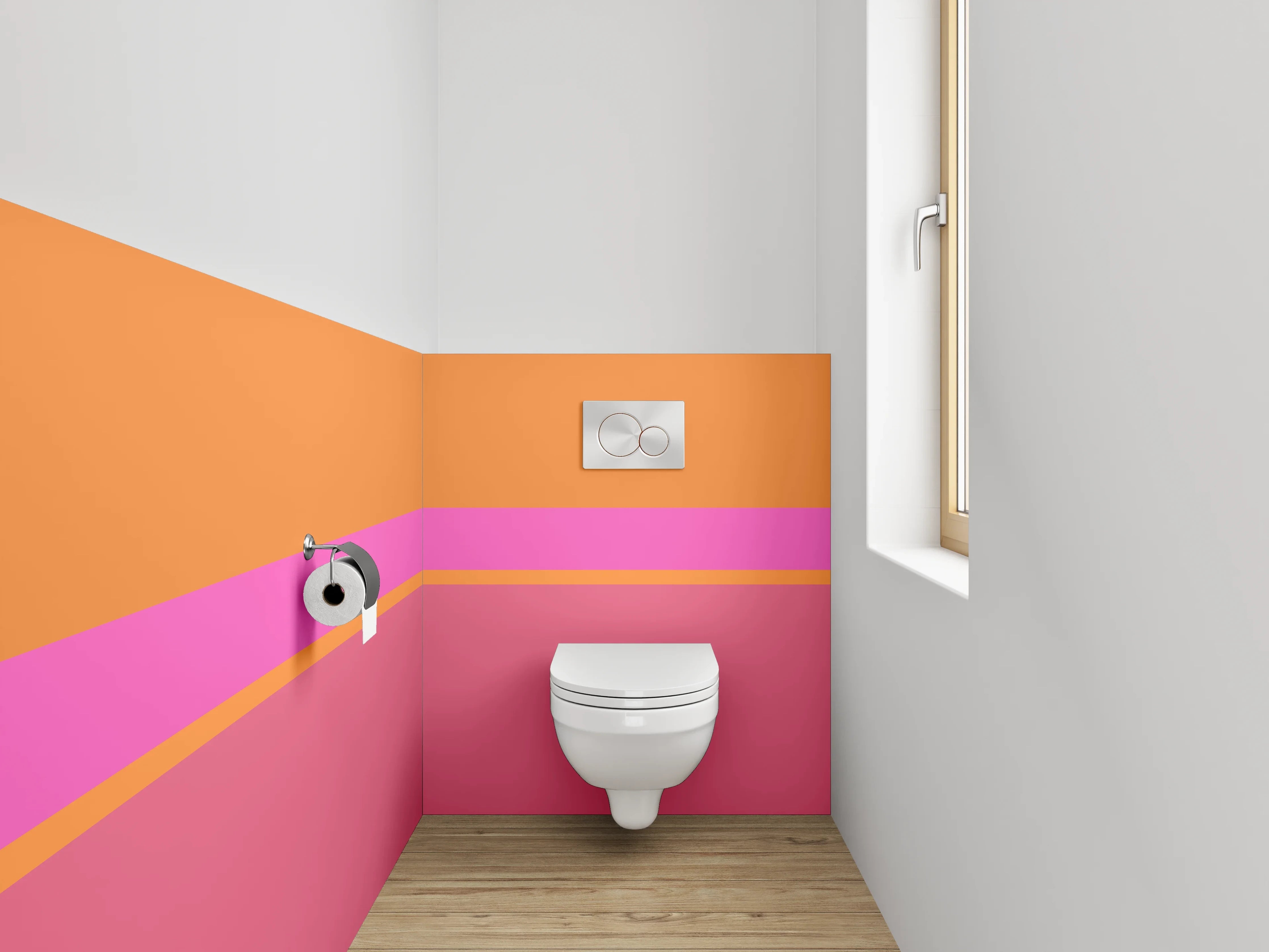 WC-Rückwand - Abstrakte Farbflächen Rosa Orange Pink
