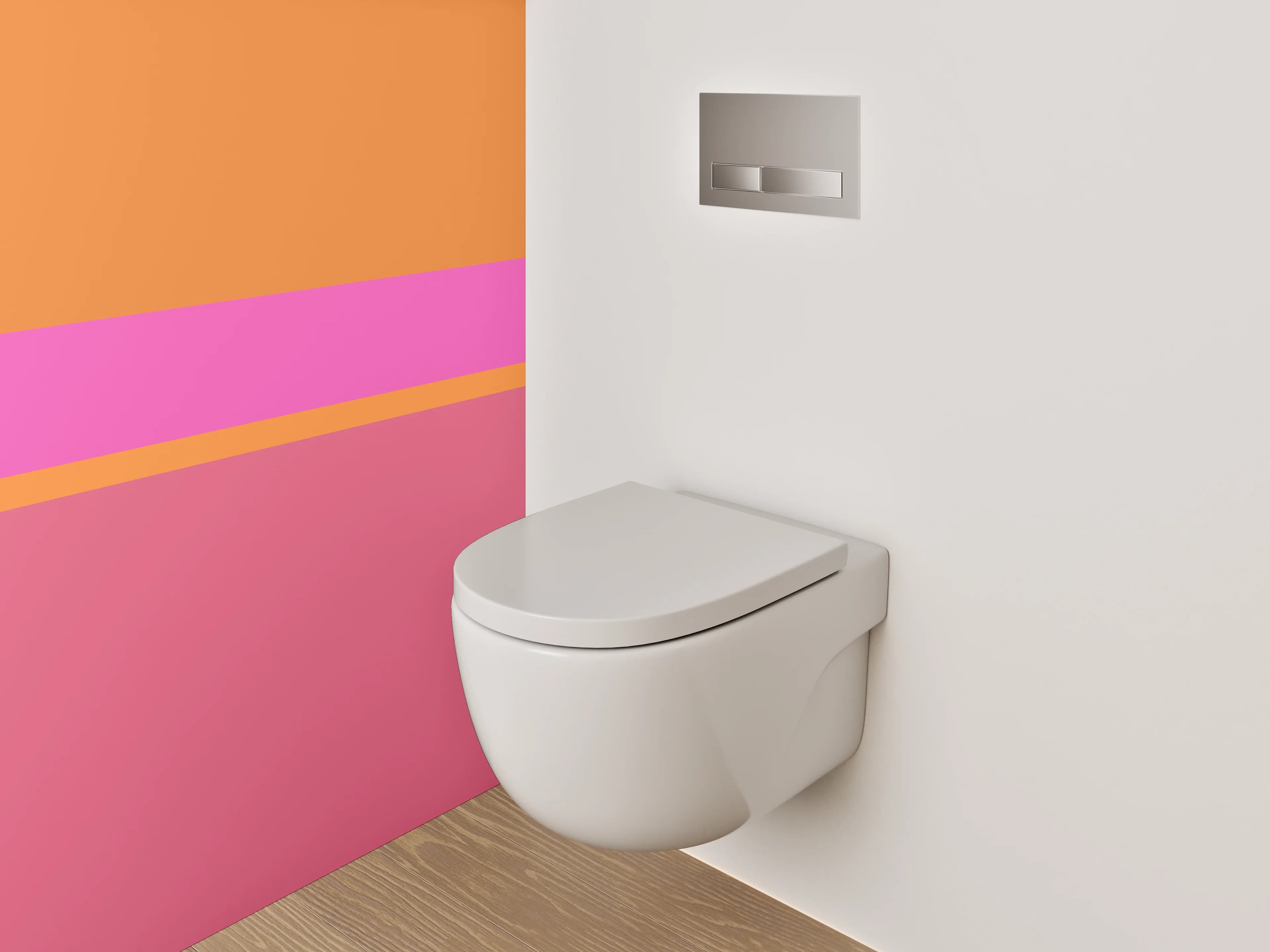 WC-Rückwand - Abstrakte Farbflächen Rosa Orange Pink