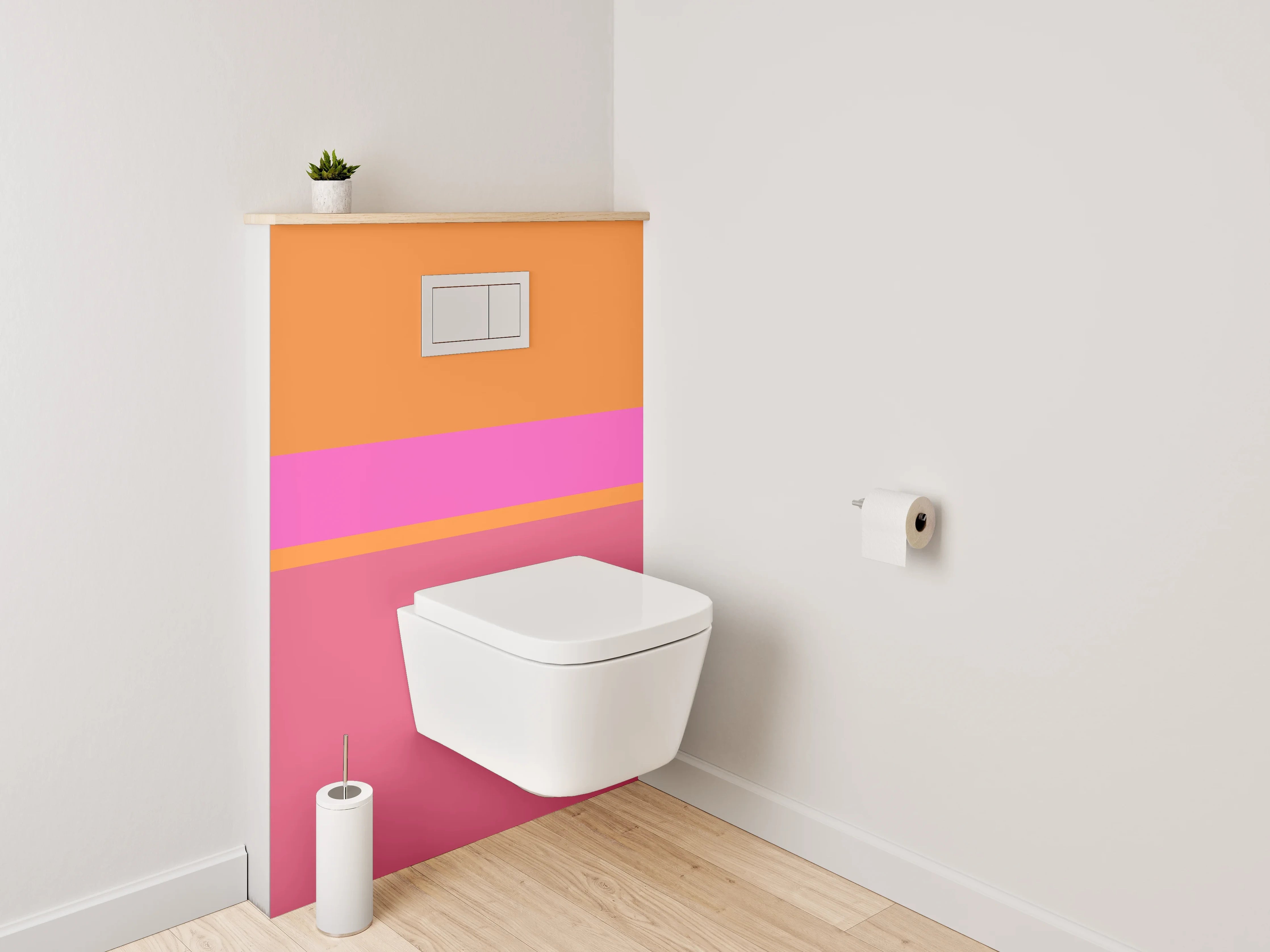 WC-Rückwand - Abstrakte Farbflächen Rosa Orange Pink