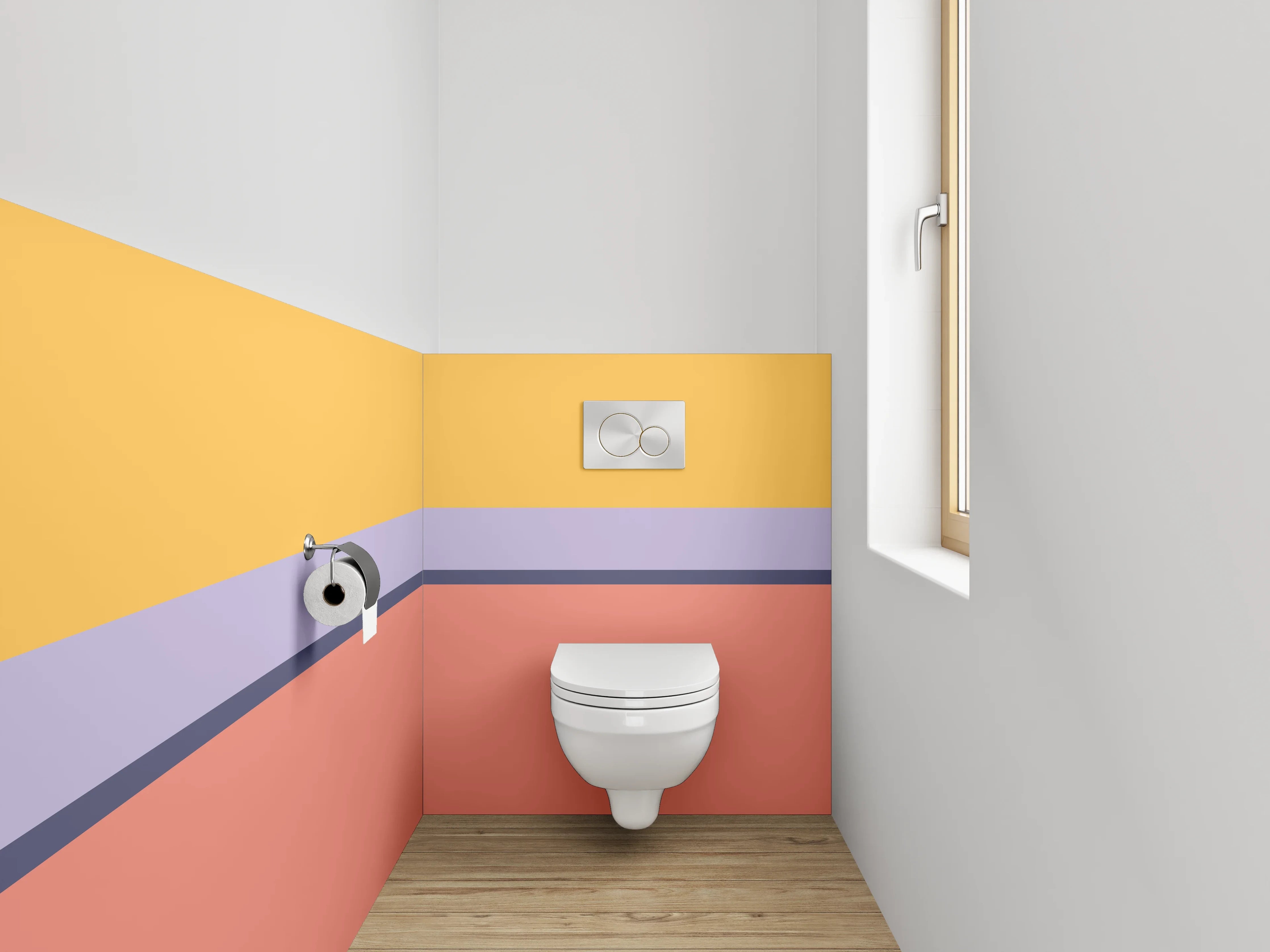 WC-Rückwand - Abstrakte Farbstreifen Modern