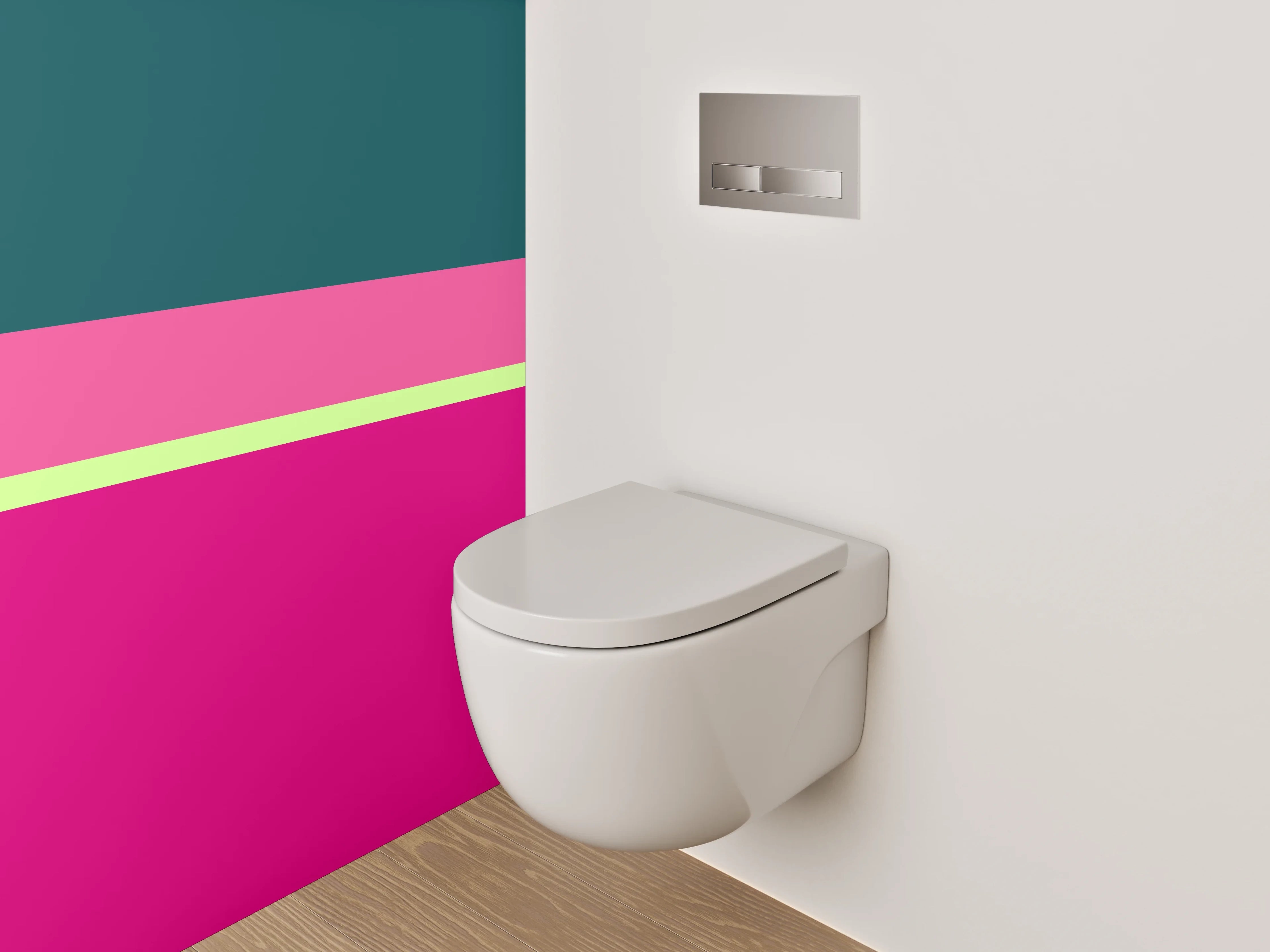 WC-Rückwand - Abstrakte Farbstreifen Pink Petrol