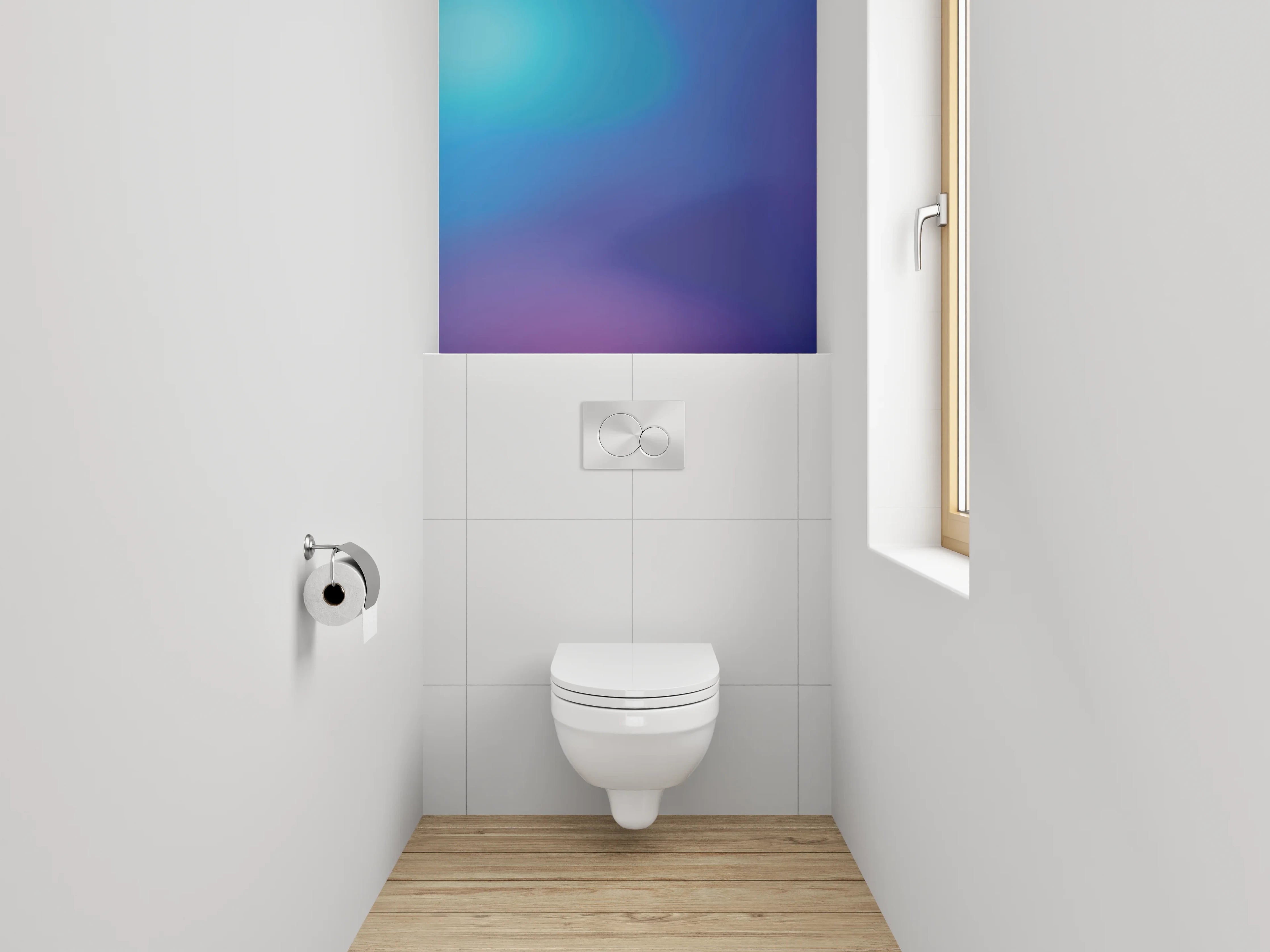 WC-Rückwand - Abstrakte Farbverläufe Blau Lila Pink