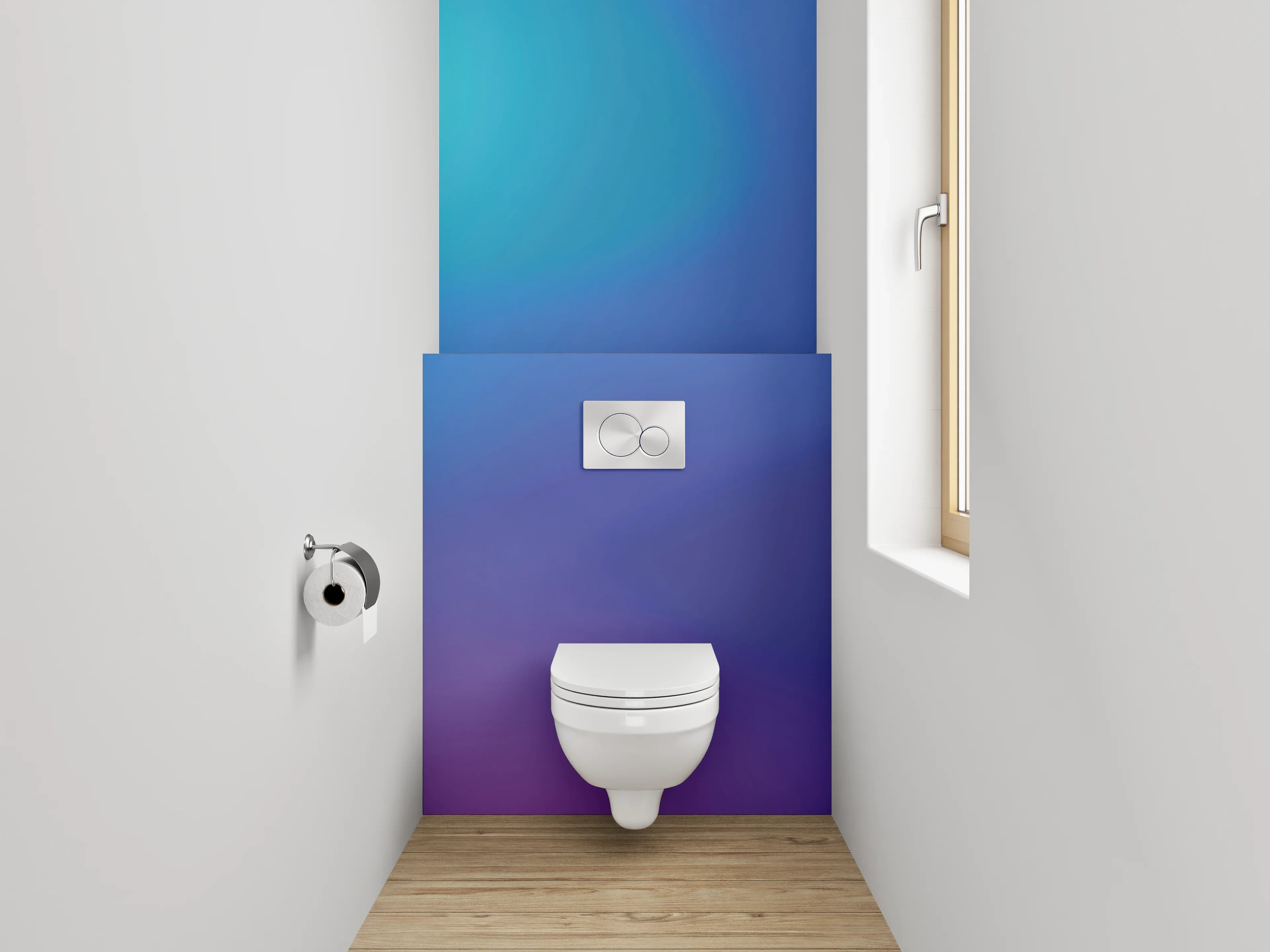 WC-Rückwand - Abstrakte Farbverläufe Blau Lila Pink