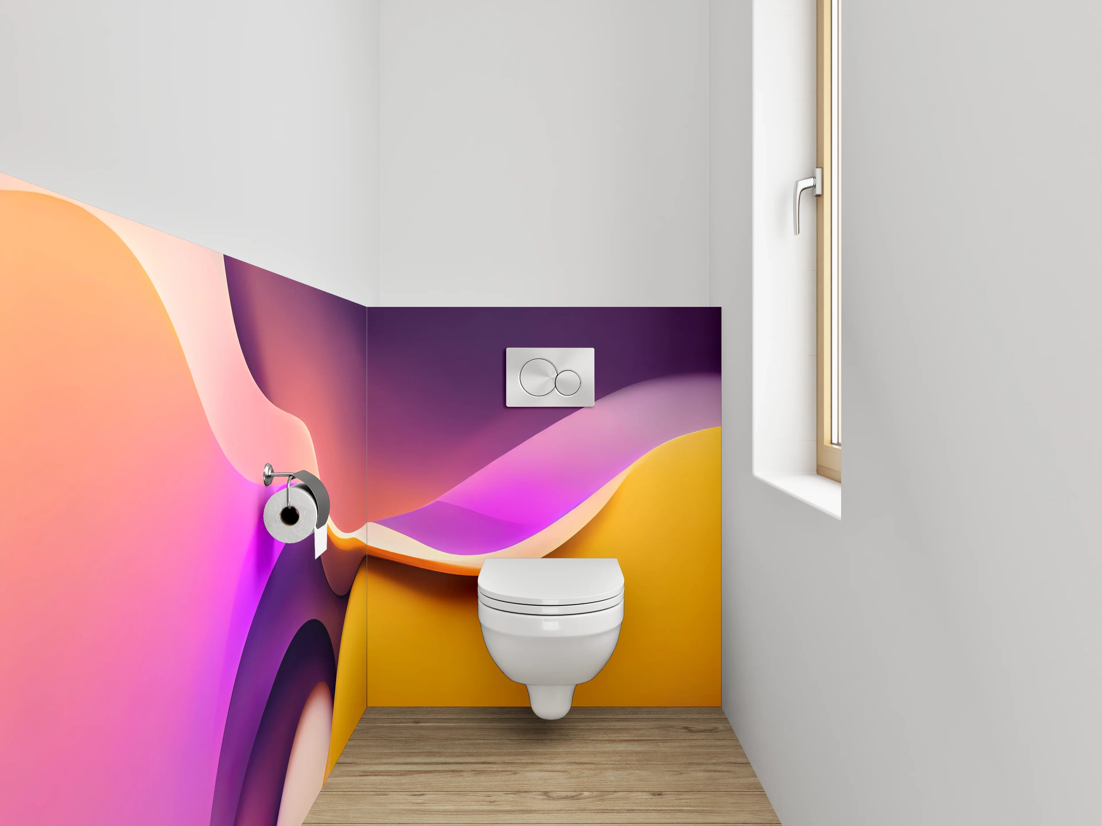 WC-Rückwand - Abstrakte Farbverläufe Wandbild Motiv