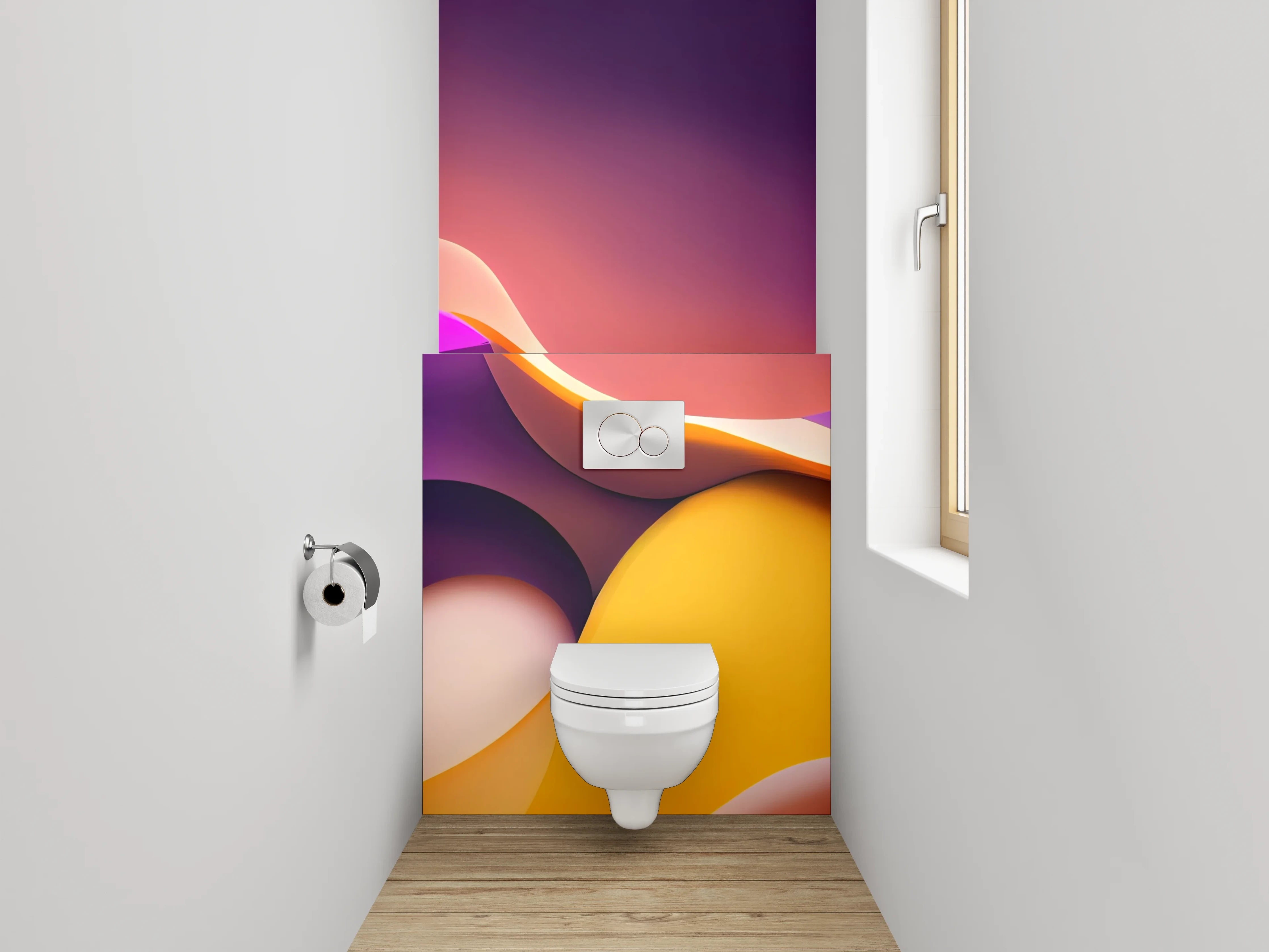 WC-Rückwand - Abstrakte Farbverläufe Wandbild Motiv