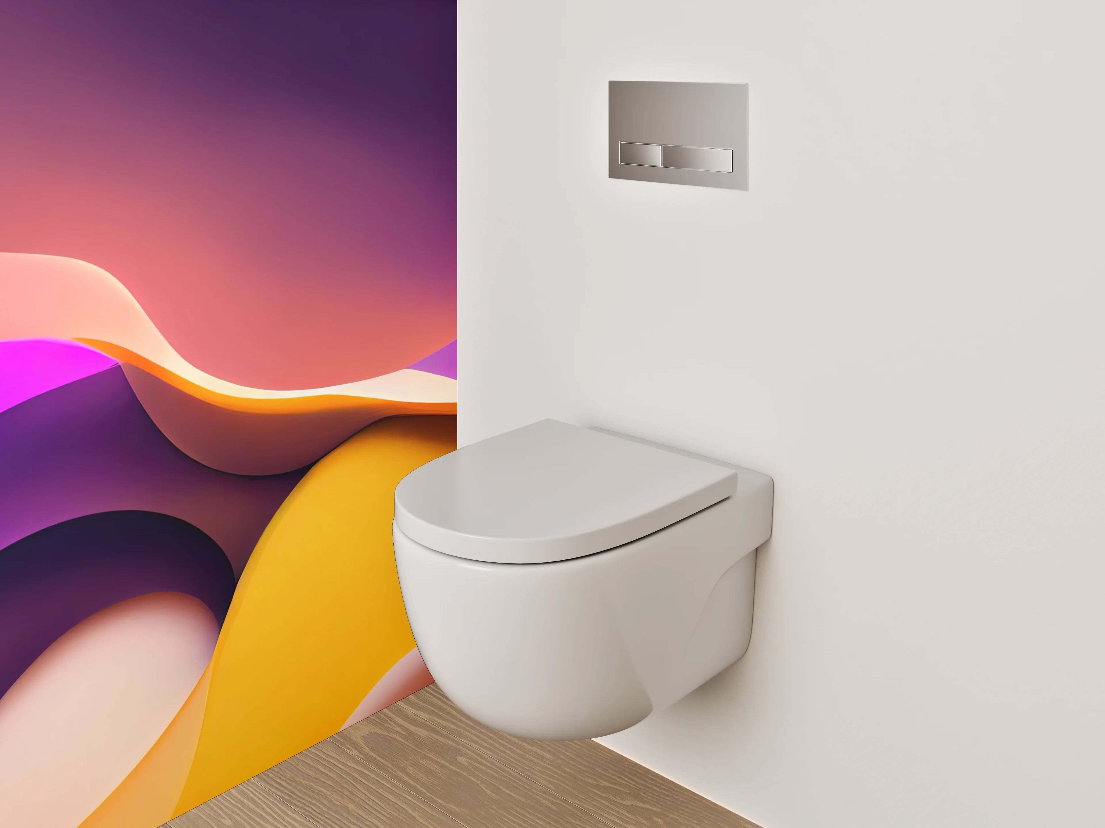 WC-Rückwand - Abstrakte Farbverläufe Wandbild Motiv