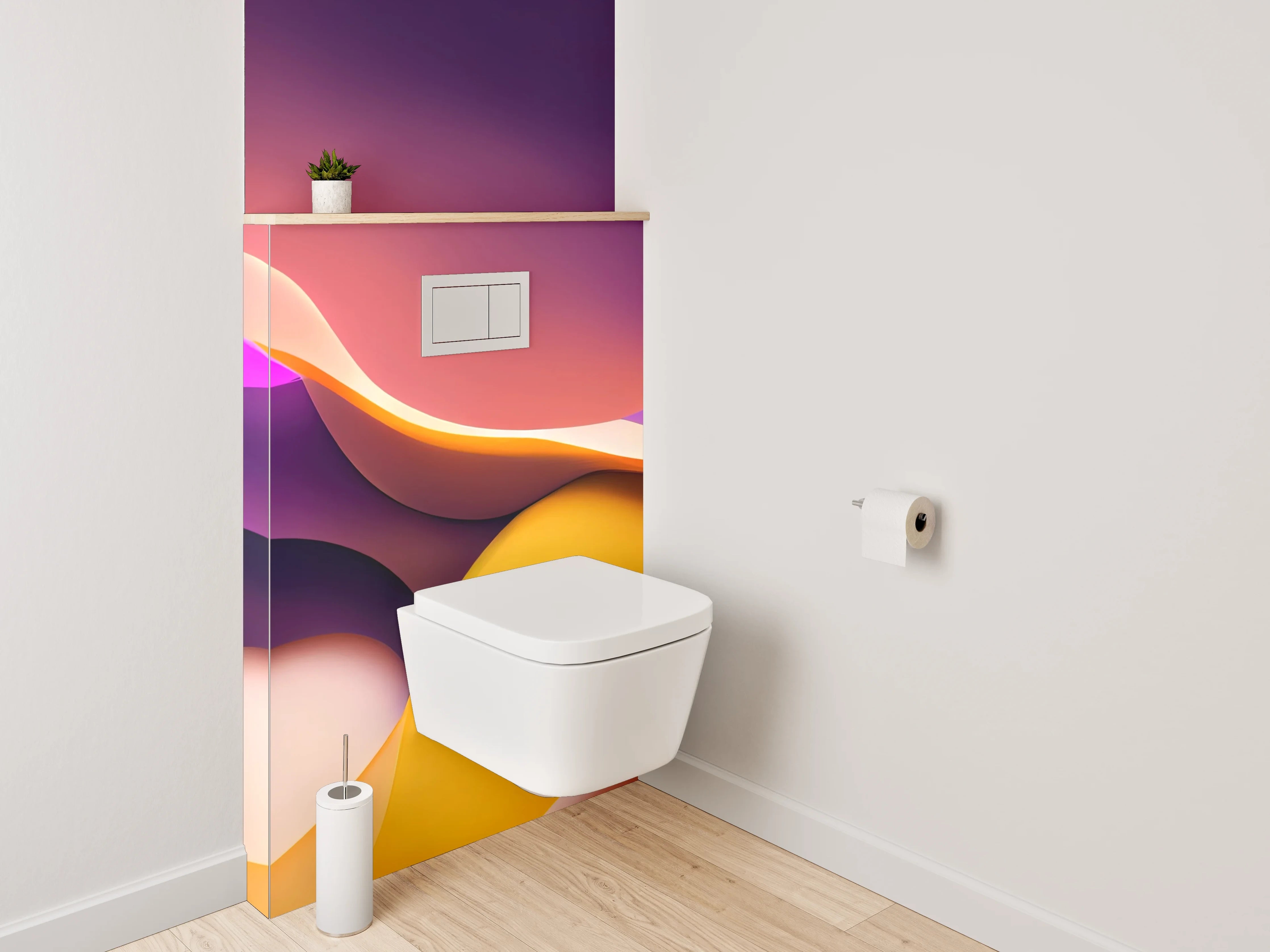 WC-Rückwand - Abstrakte Farbverläufe Wandbild Motiv