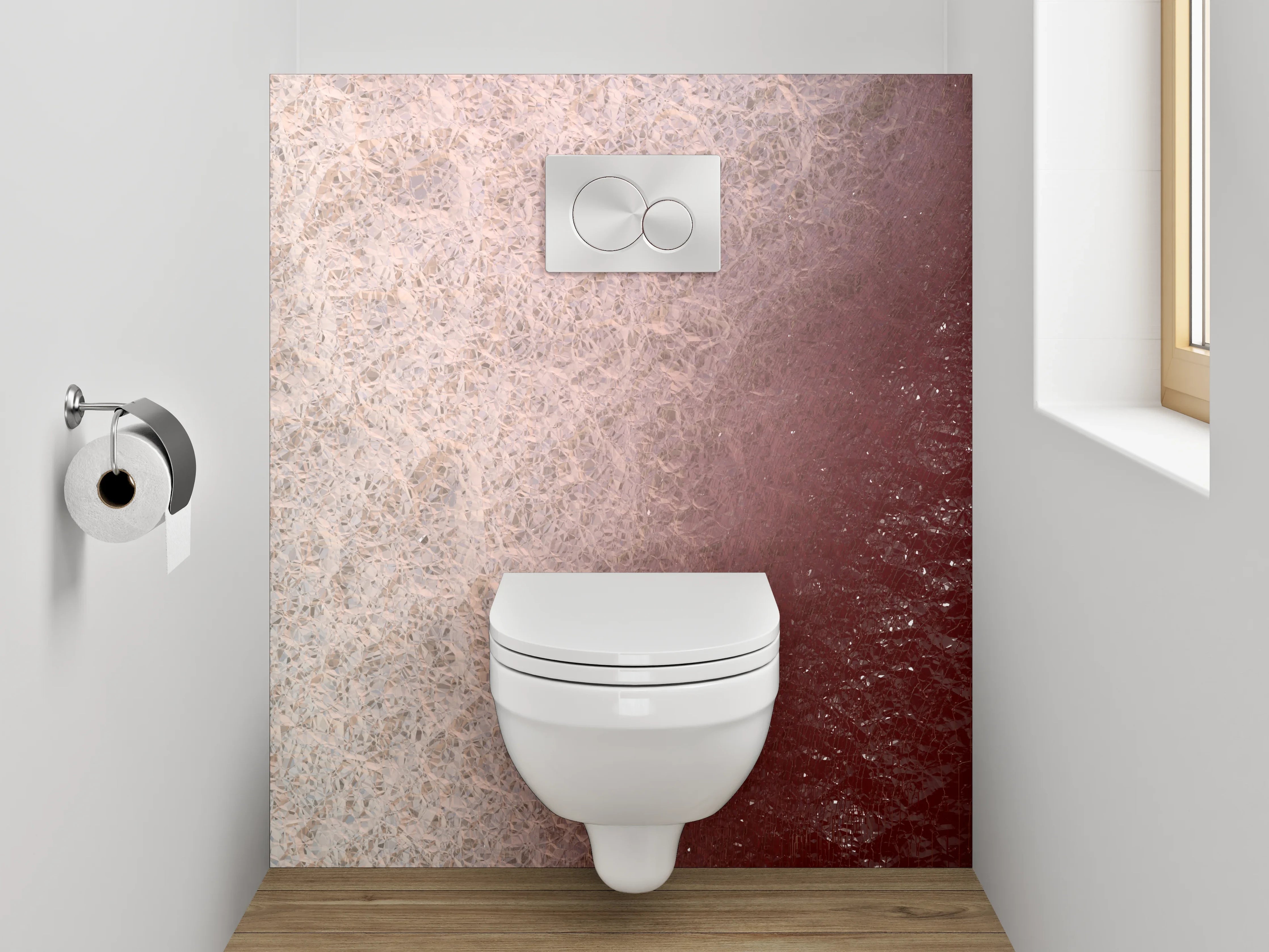 WC-Rückwand - Abstrakte Farbverläufe auf strukturiertem Untergrund