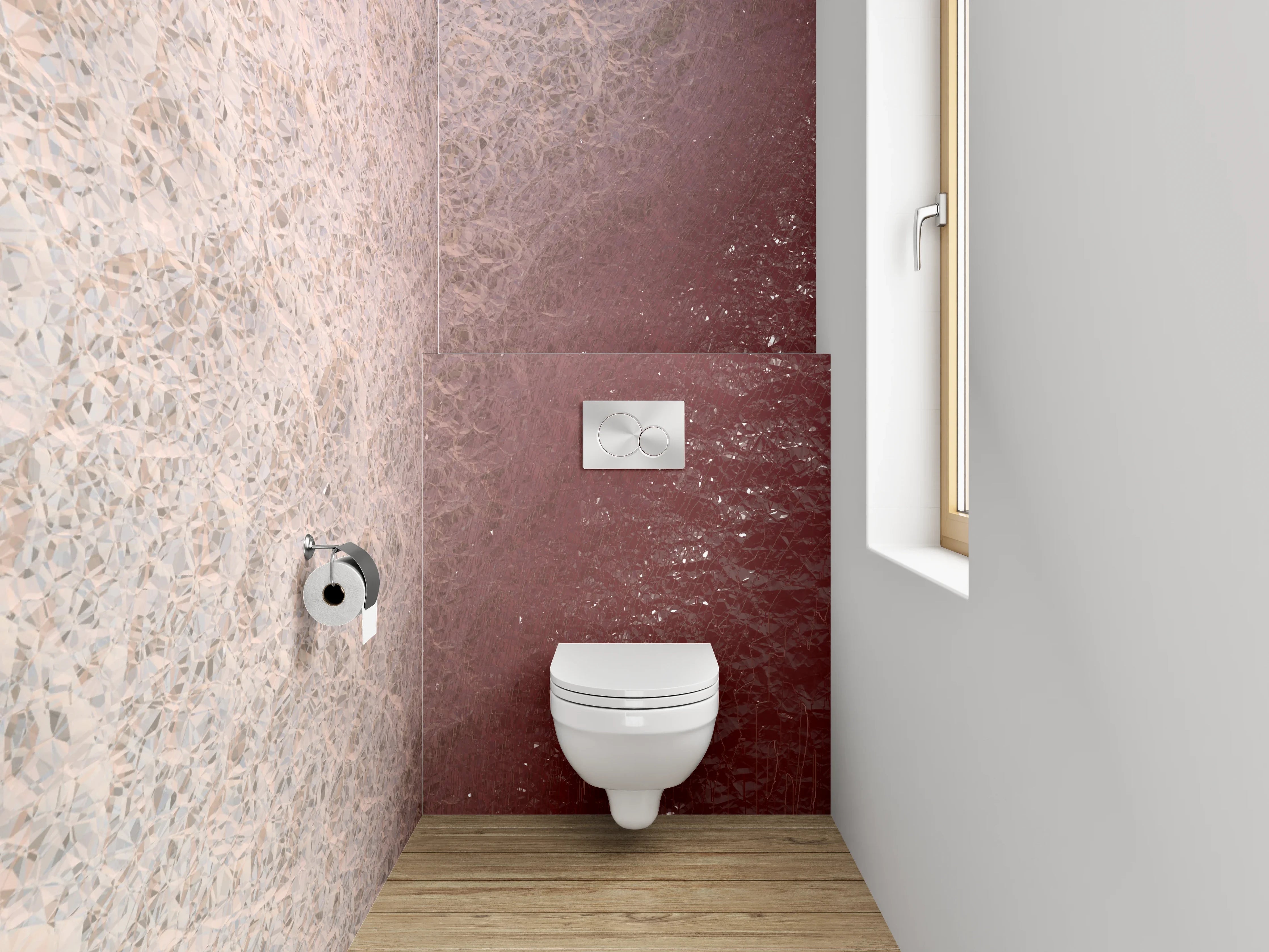 WC-Rückwand - Abstrakte Farbverläufe auf strukturiertem Untergrund