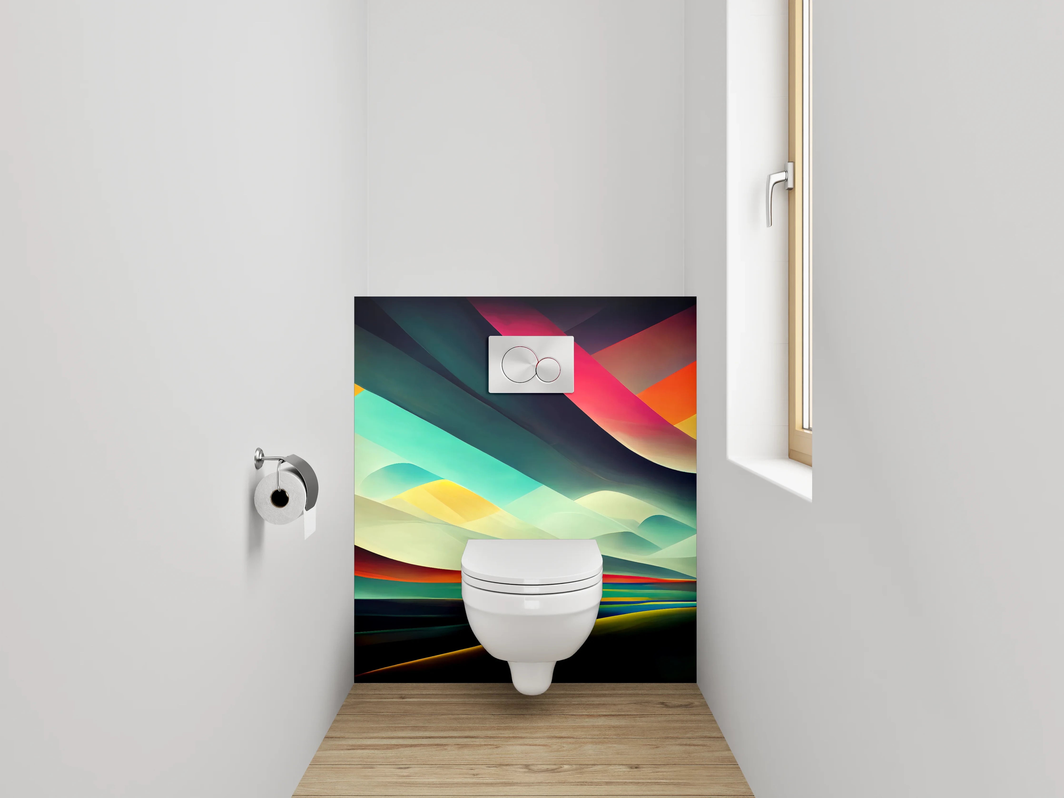 WC-Rückwand - Abstrakte Farbwelten Wandgestaltung