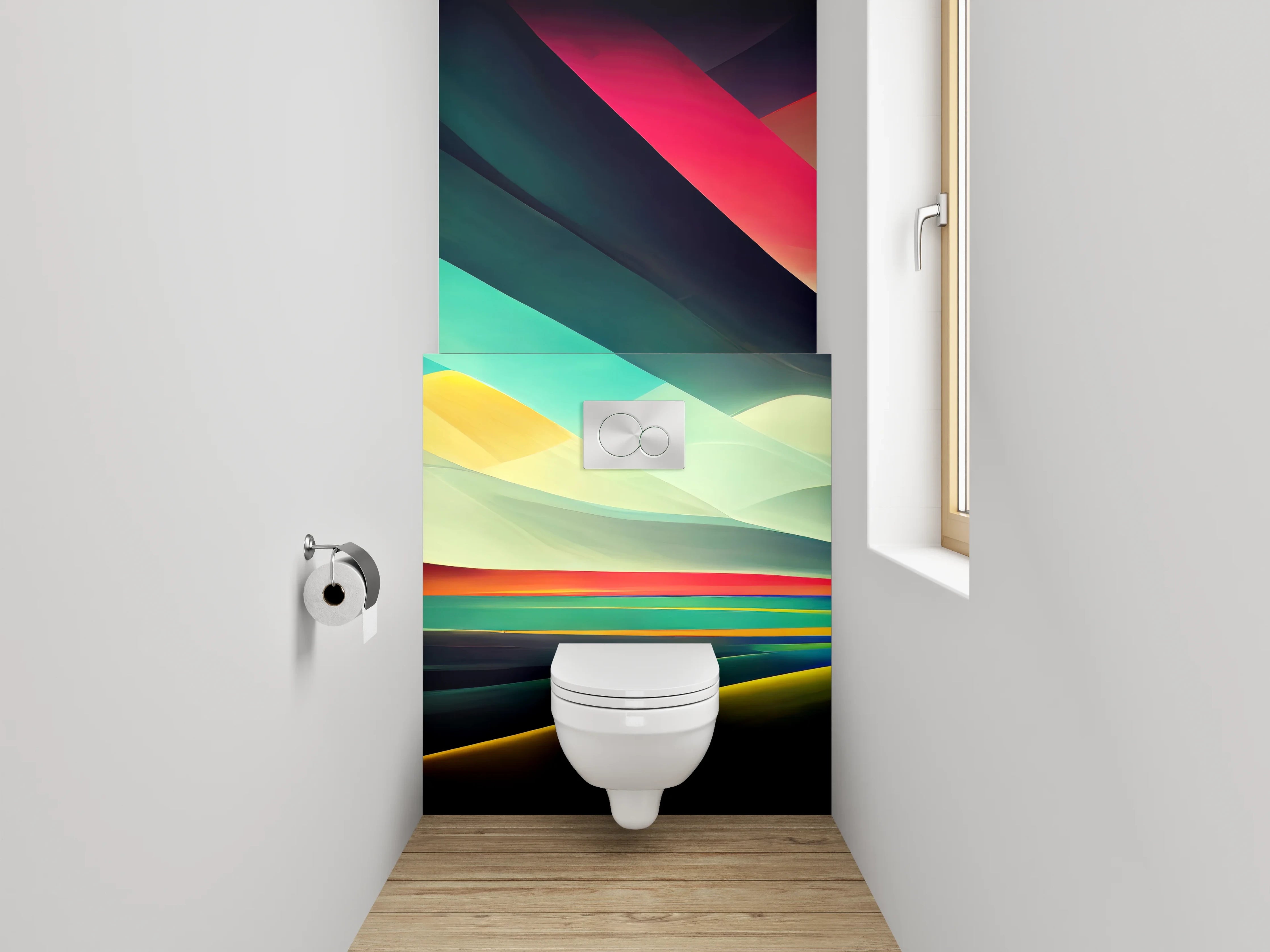 WC-Rückwand - Abstrakte Farbwelten Wandgestaltung