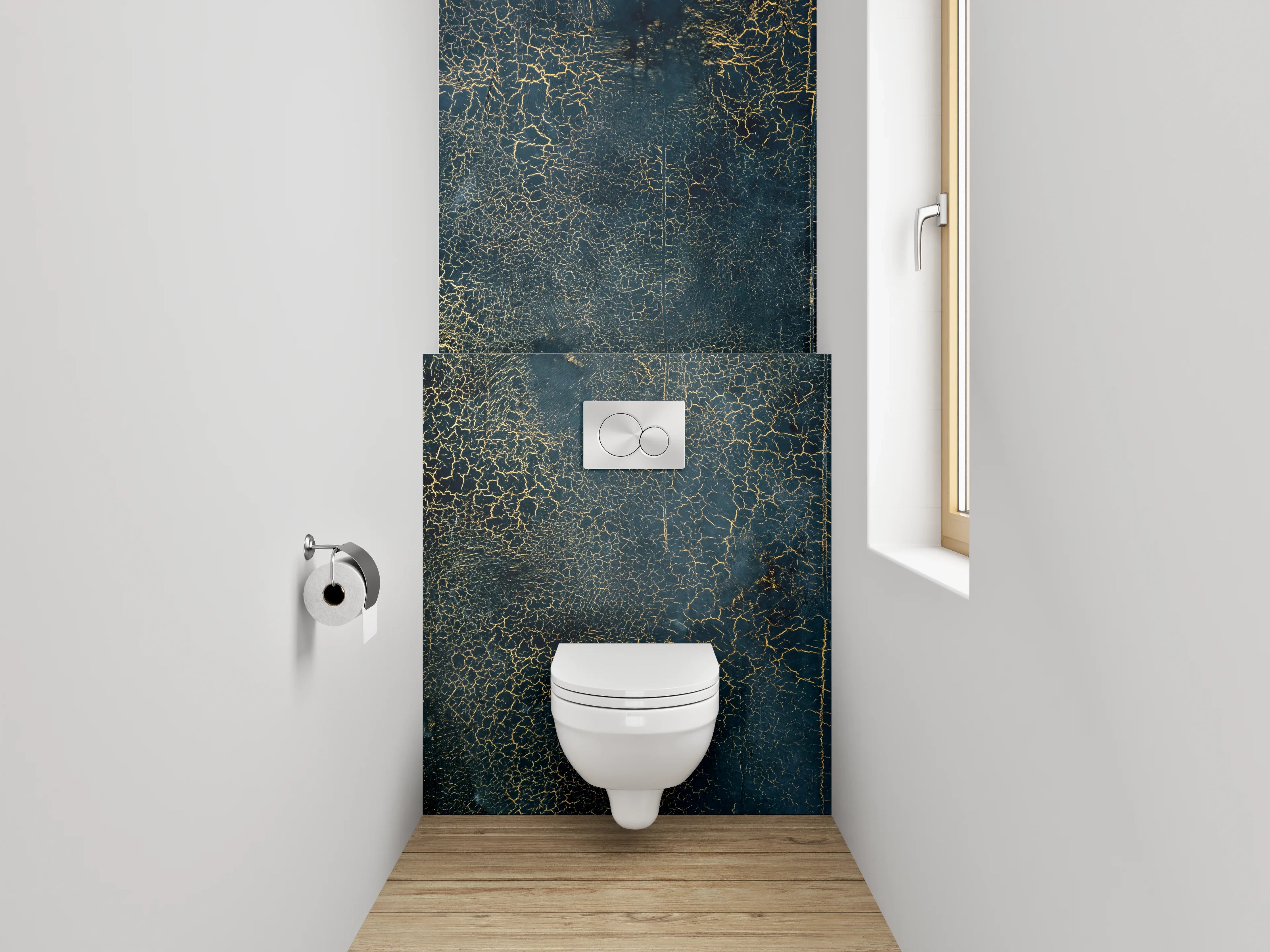 WC-Rückwand - Abstrakte Goldader-Dekorplatte