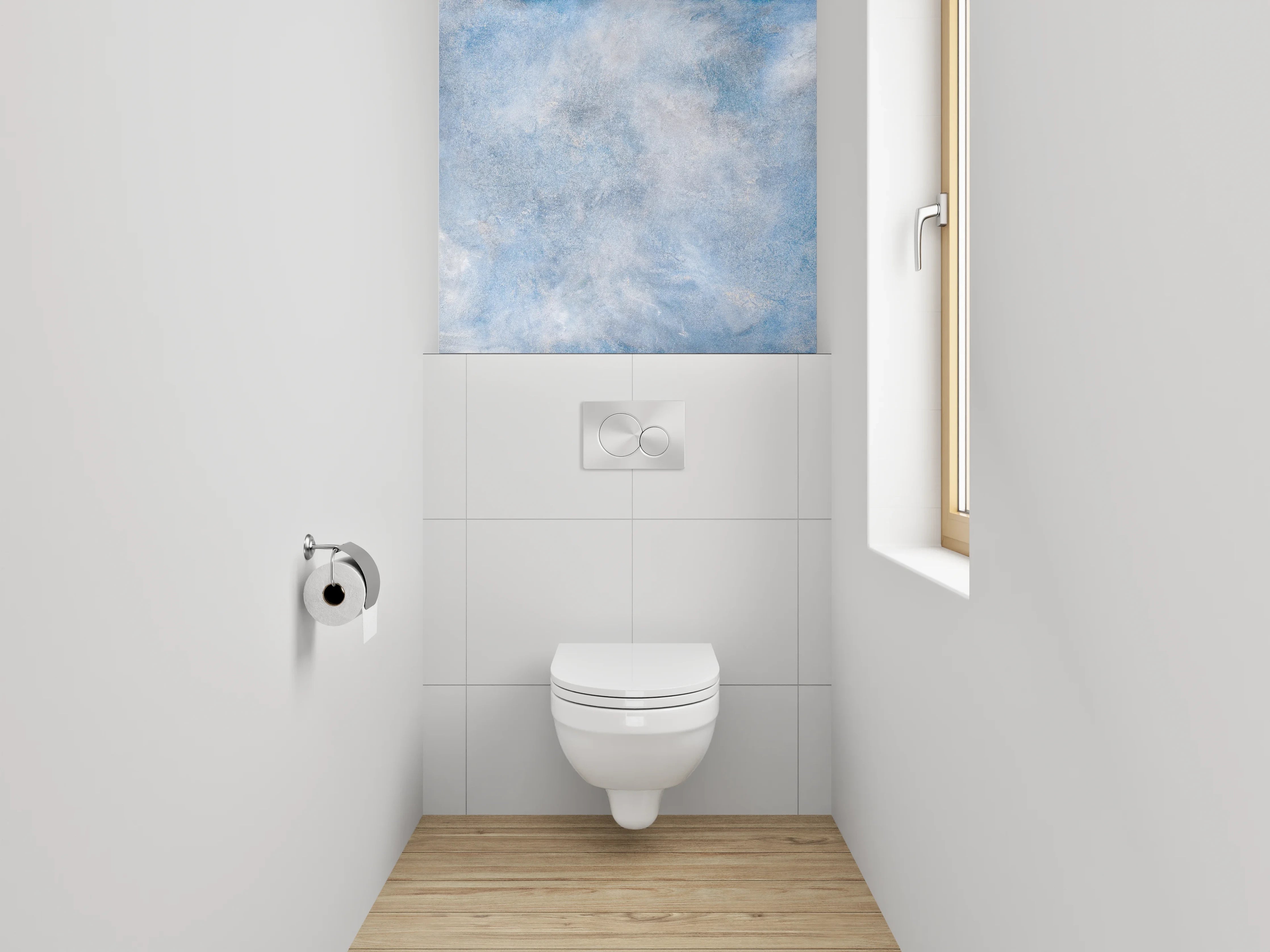 WC-Rückwand - Abstrakte Himmel-Wolken-Wand