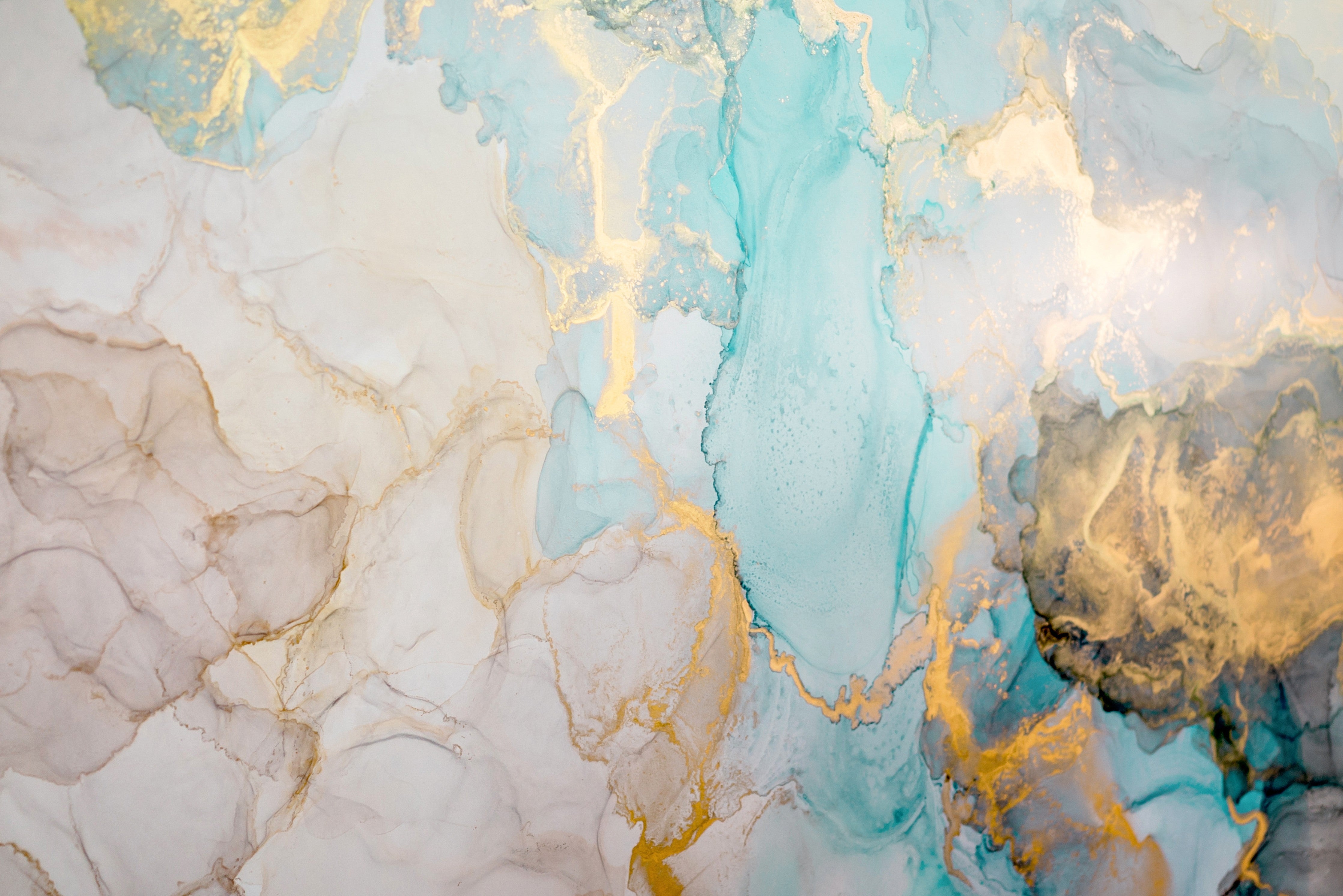 WC-Rückwand-Abstrakte Marmor-Aquarelloptik mit Gold