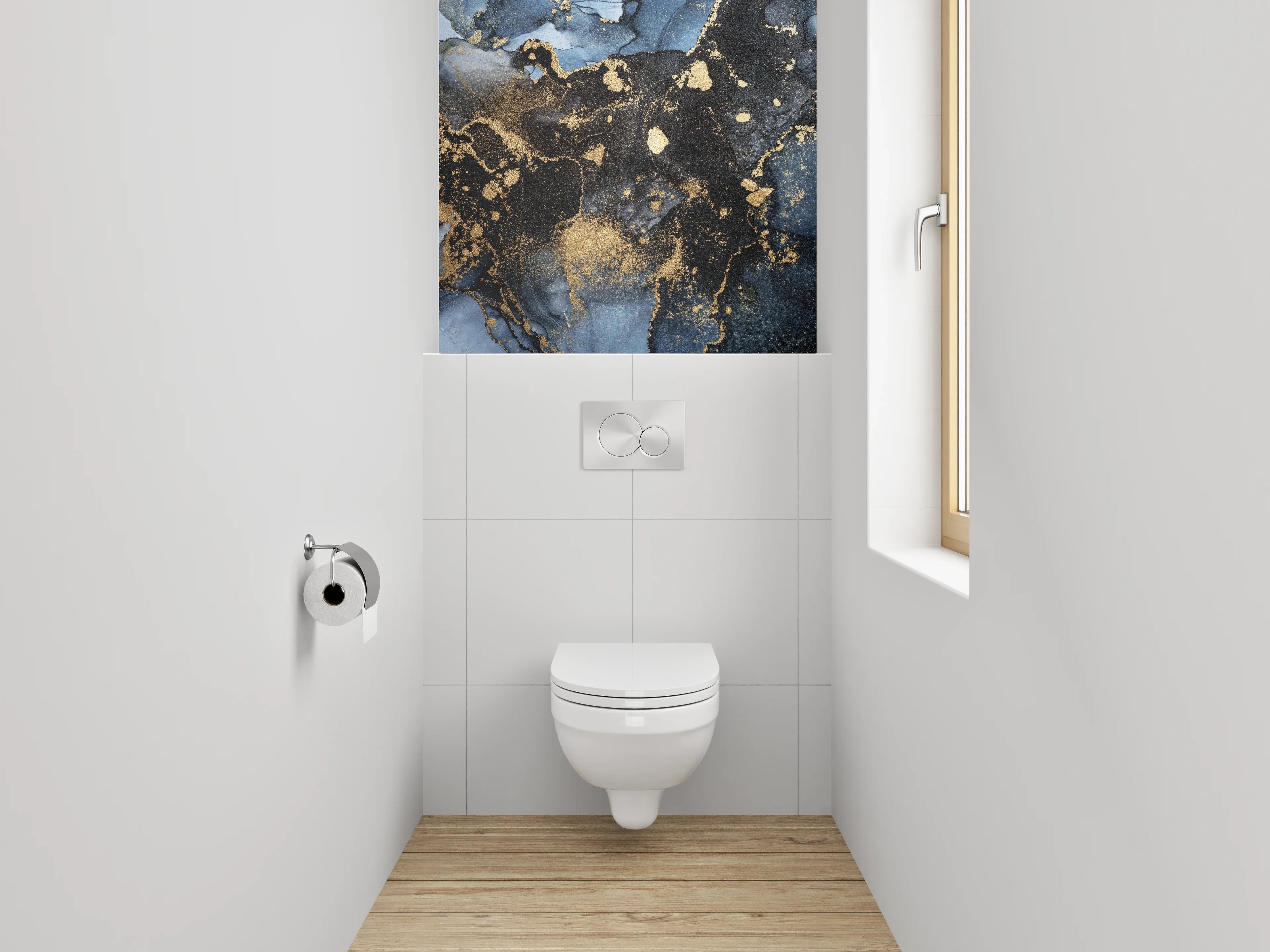 WC-Rückwand - Abstrakte Marmor-Gold-Optik
