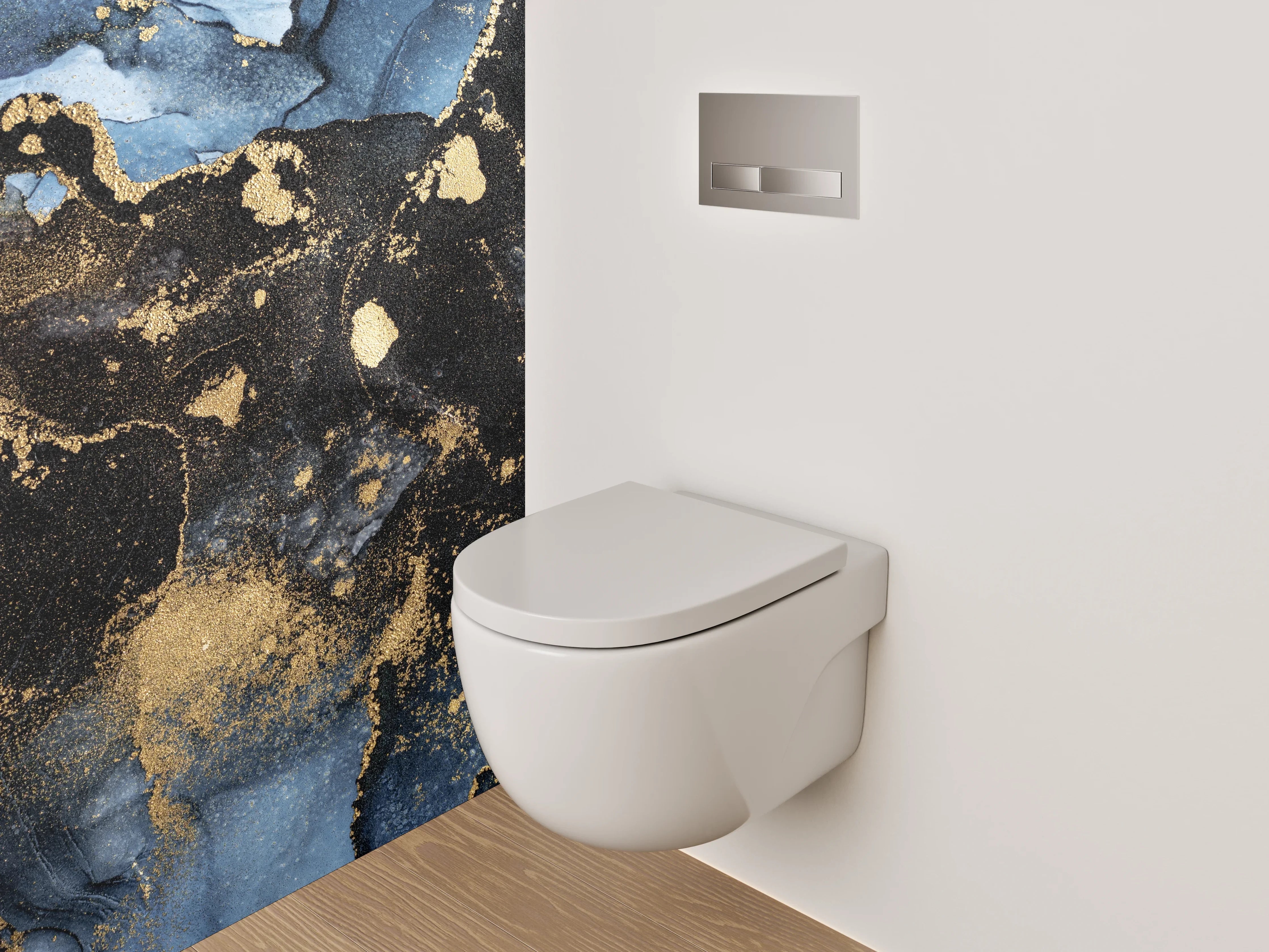 WC-Rückwand - Abstrakte Marmor-Gold-Optik
