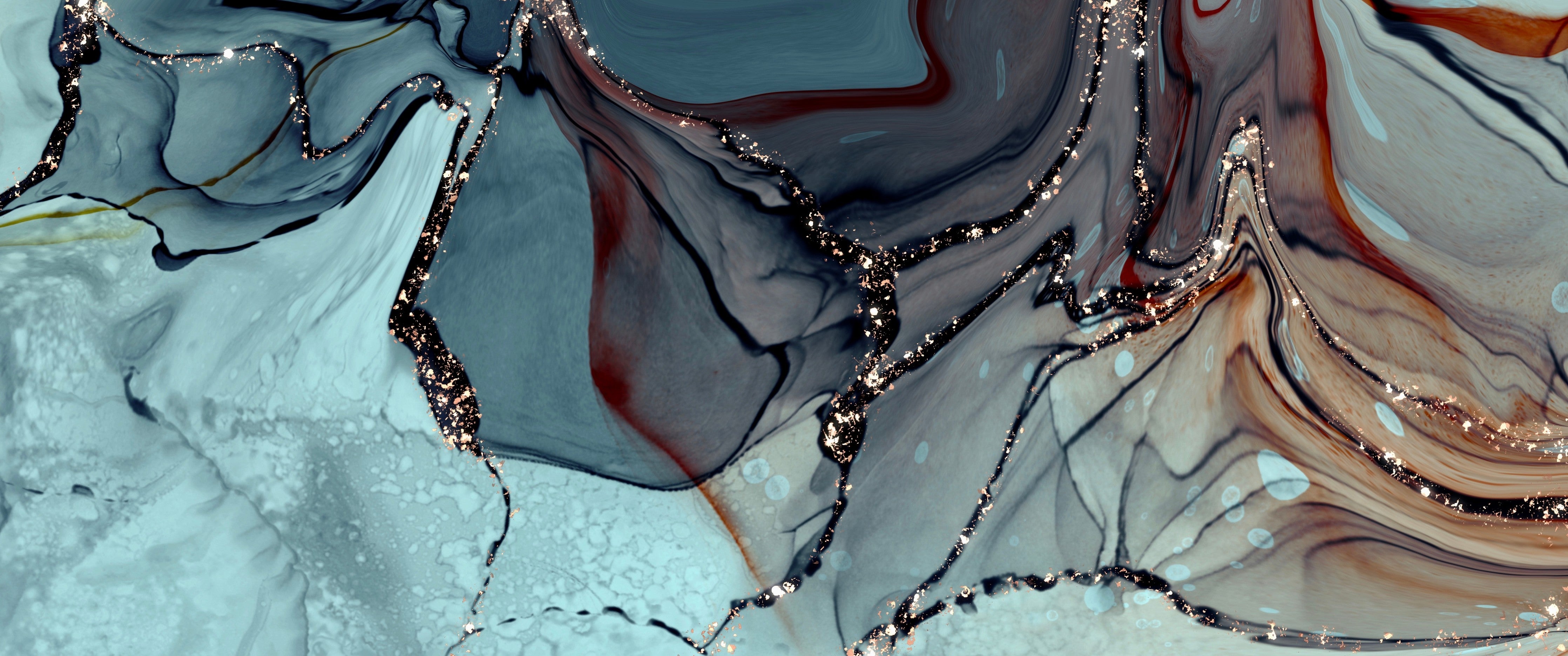 WC-Rückwand-Abstrakte Marmor-Optik mit goldenen Adern