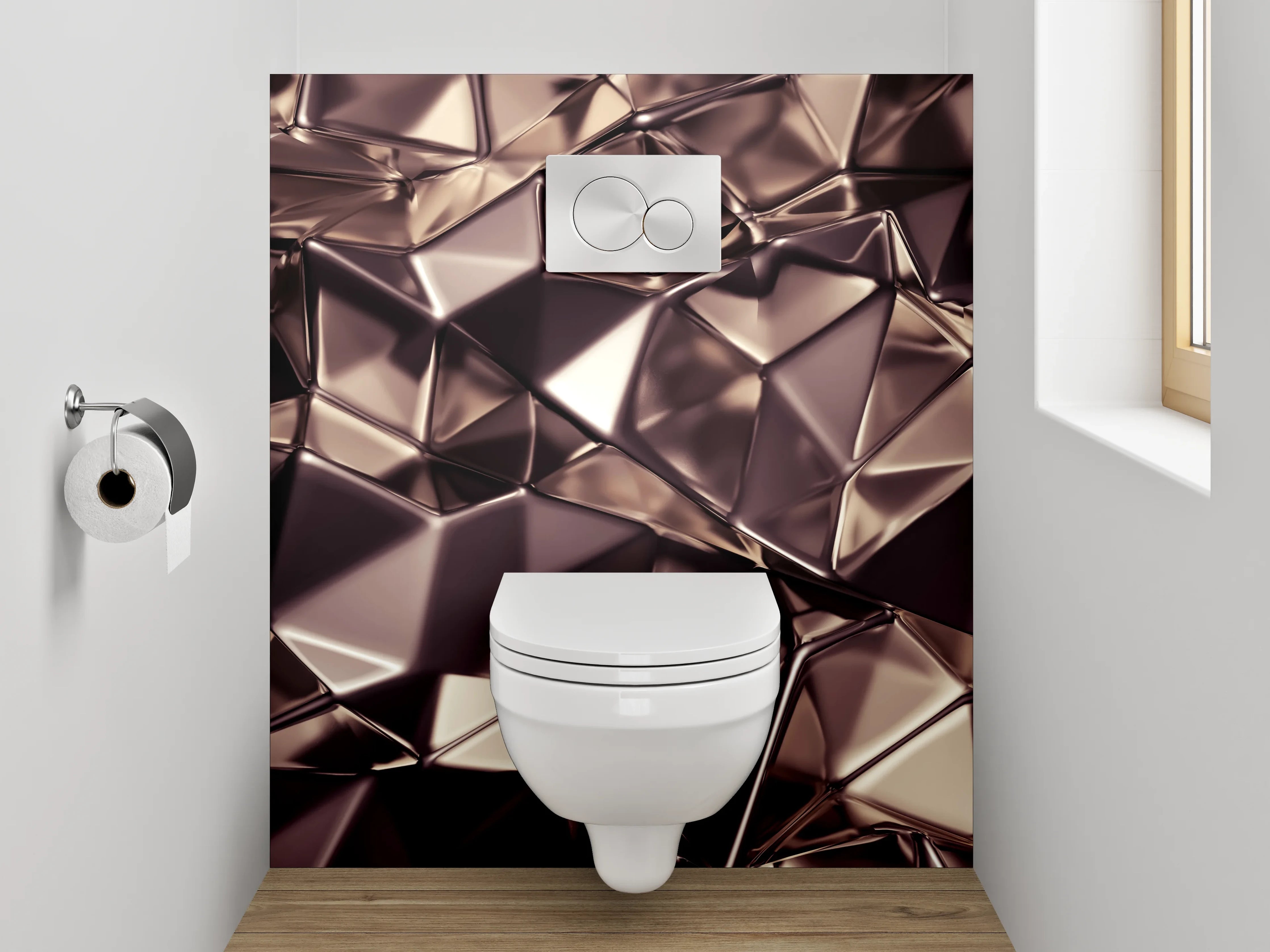 WC-Rückwand - Abstrakte Metall-Struktur modern