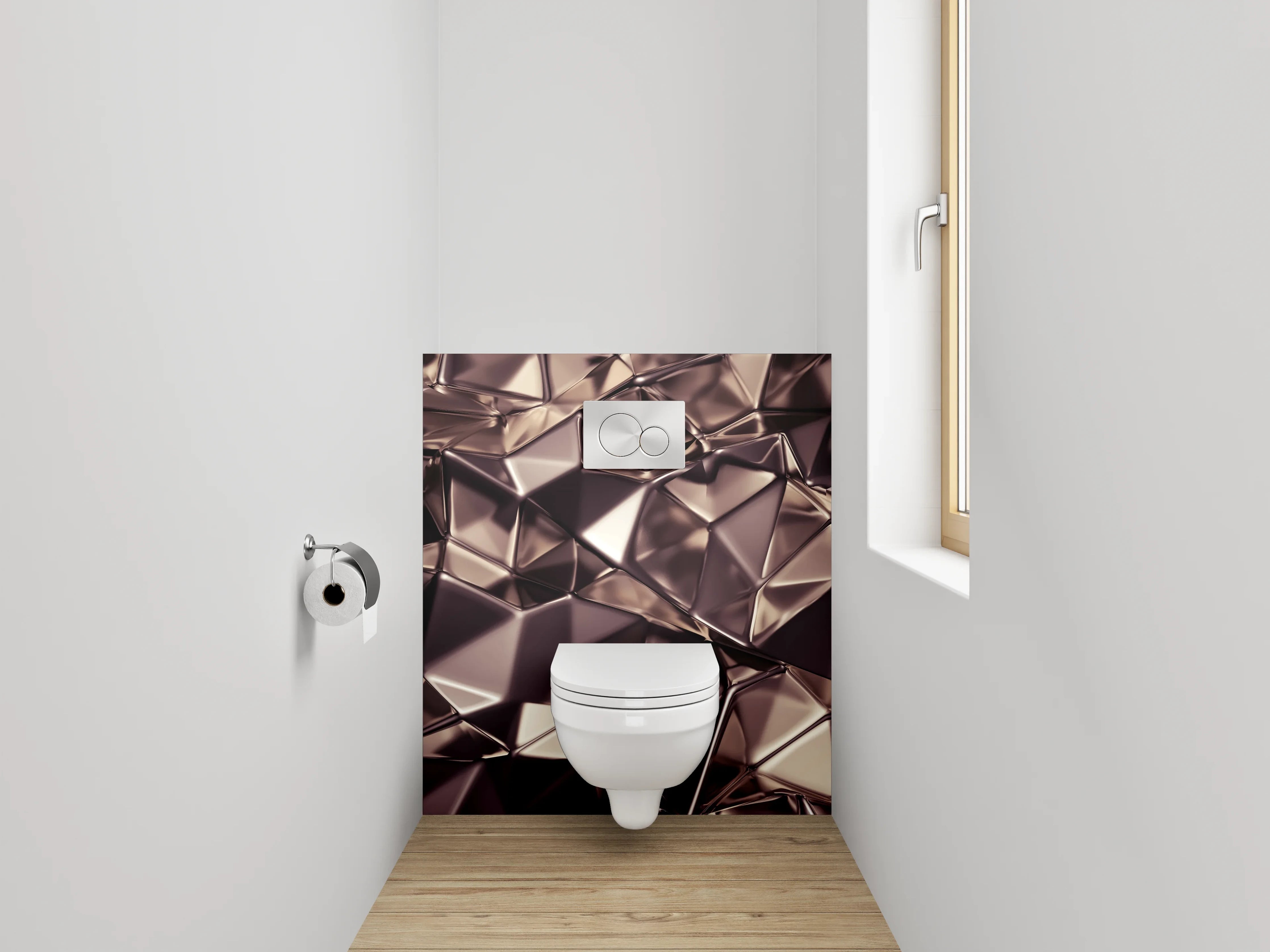 WC-Rückwand - Abstrakte Metall-Struktur modern
