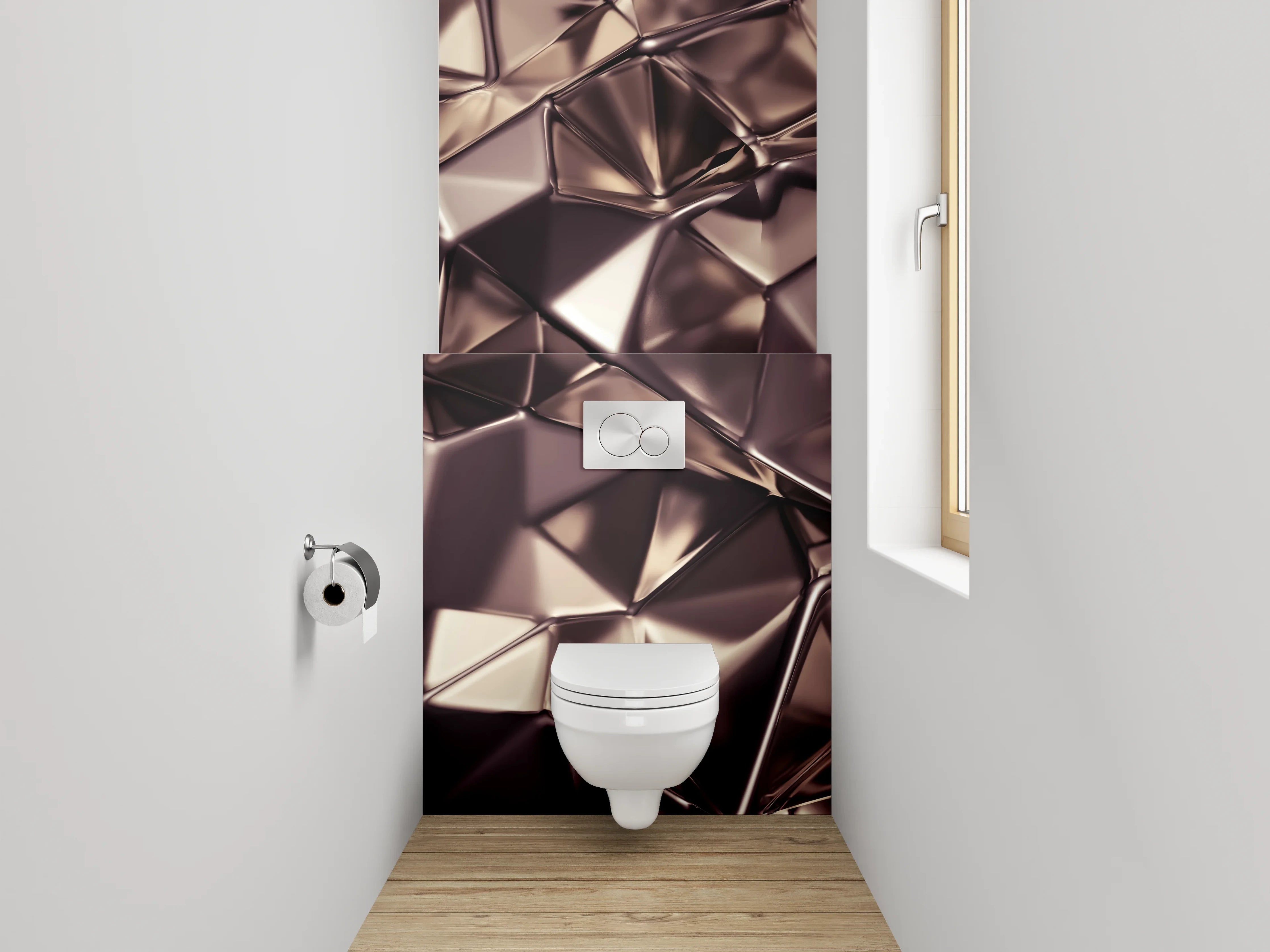 WC-Rückwand - Abstrakte Metall-Struktur modern