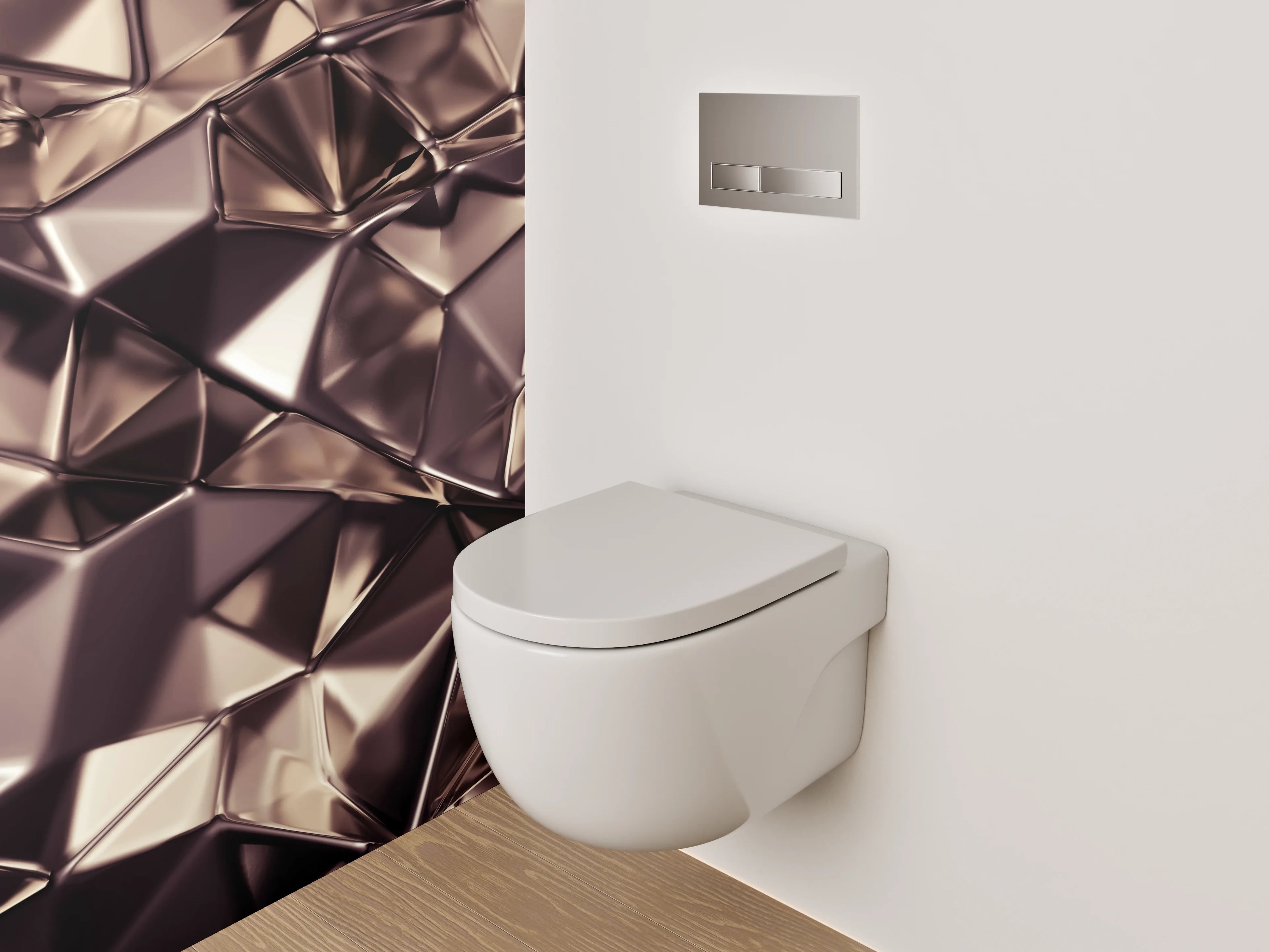 WC-Rückwand - Abstrakte Metall-Struktur modern
