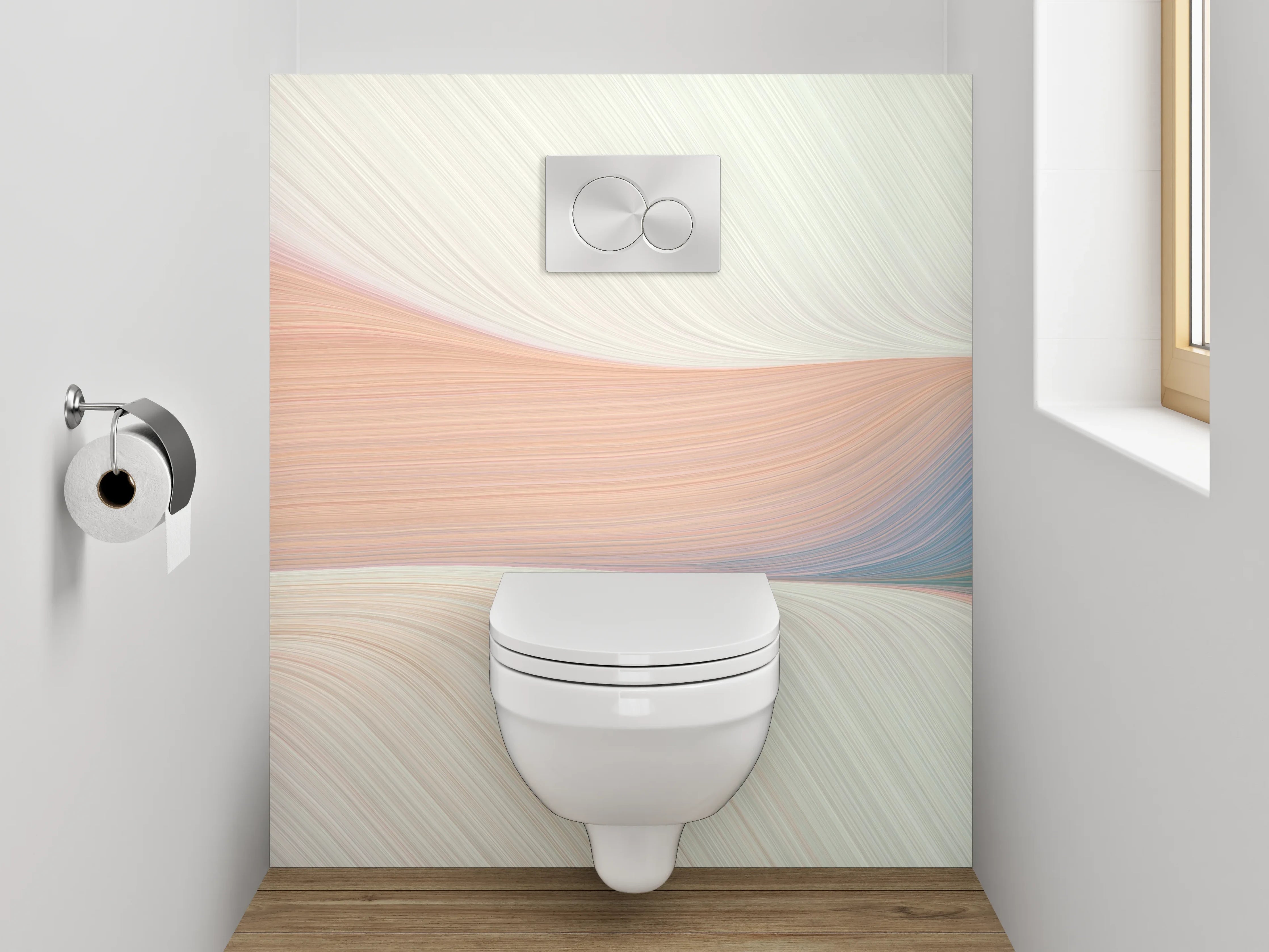 WC-Rückwand - Abstrakte Pastell Farbströme