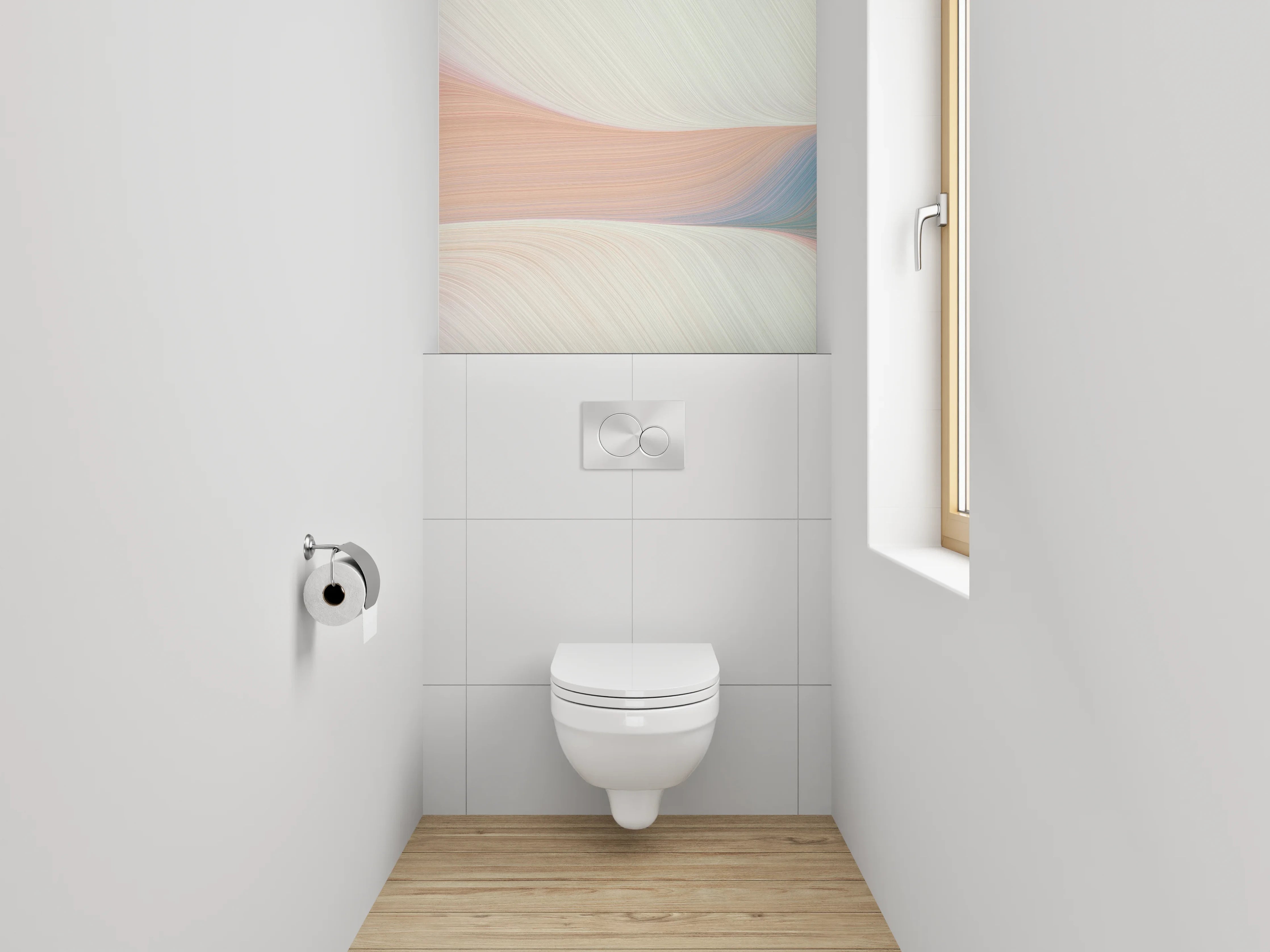 WC-Rückwand - Abstrakte Pastell Farbströme