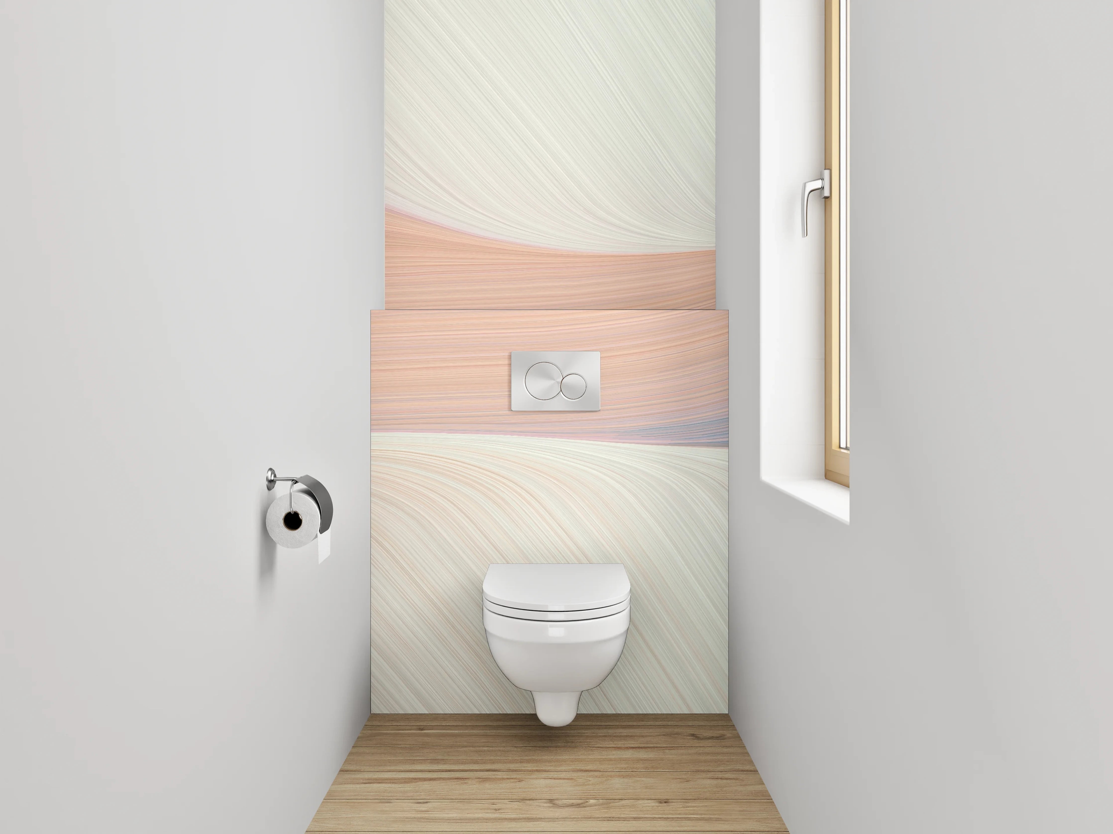 WC-Rückwand - Abstrakte Pastell Farbströme