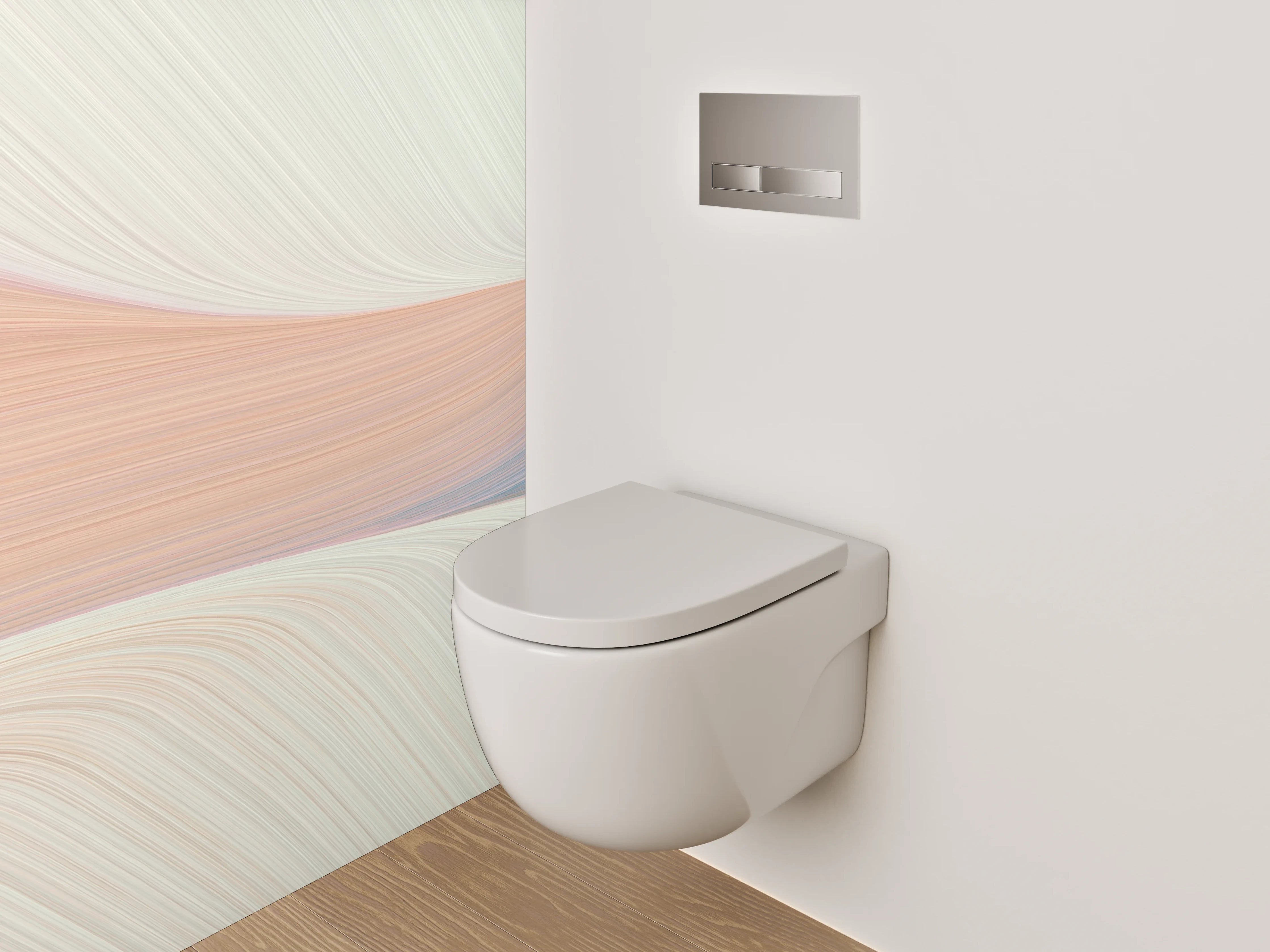 WC-Rückwand - Abstrakte Pastell Farbströme