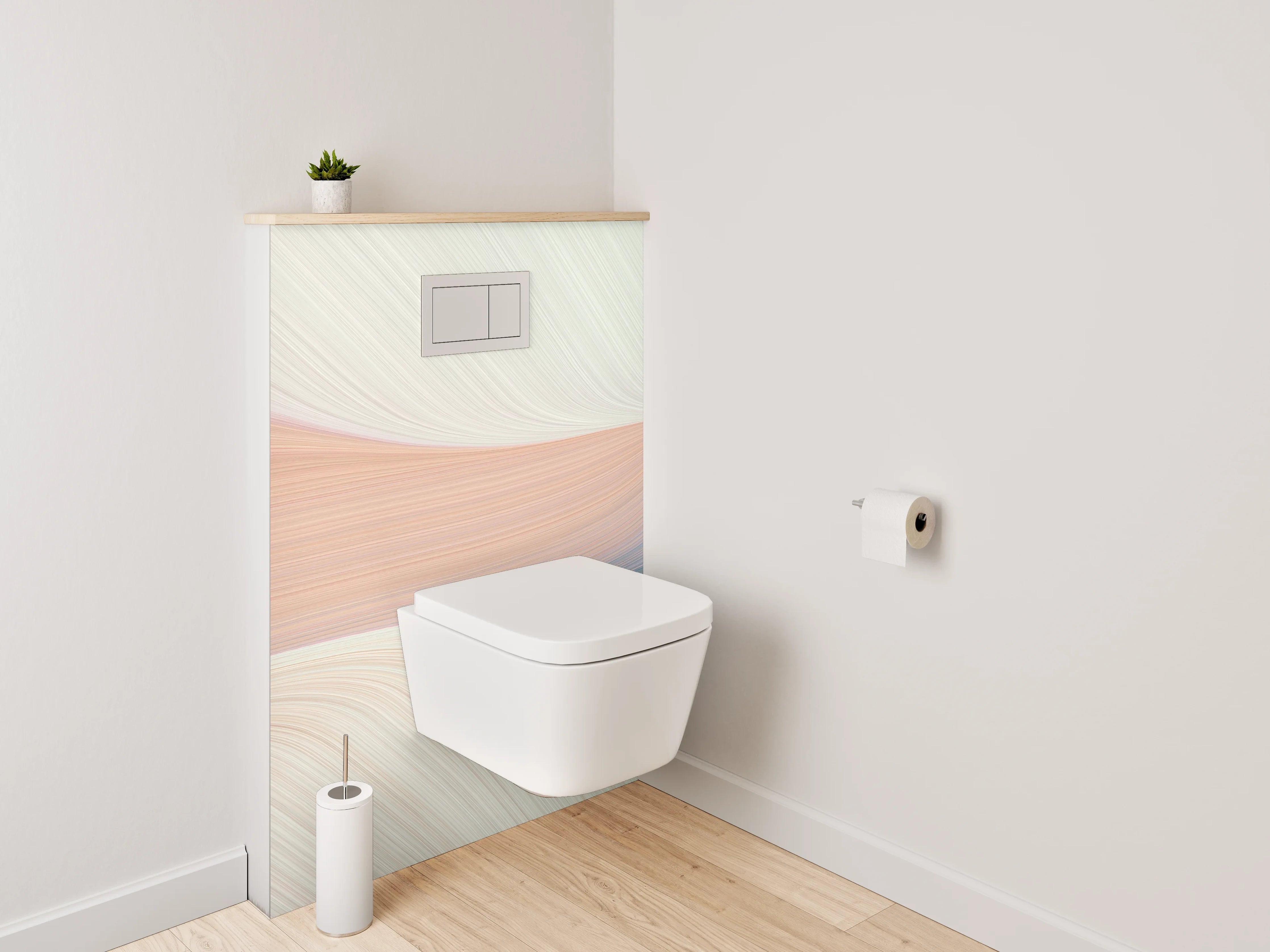 WC-Rückwand - Abstrakte Pastell Farbströme