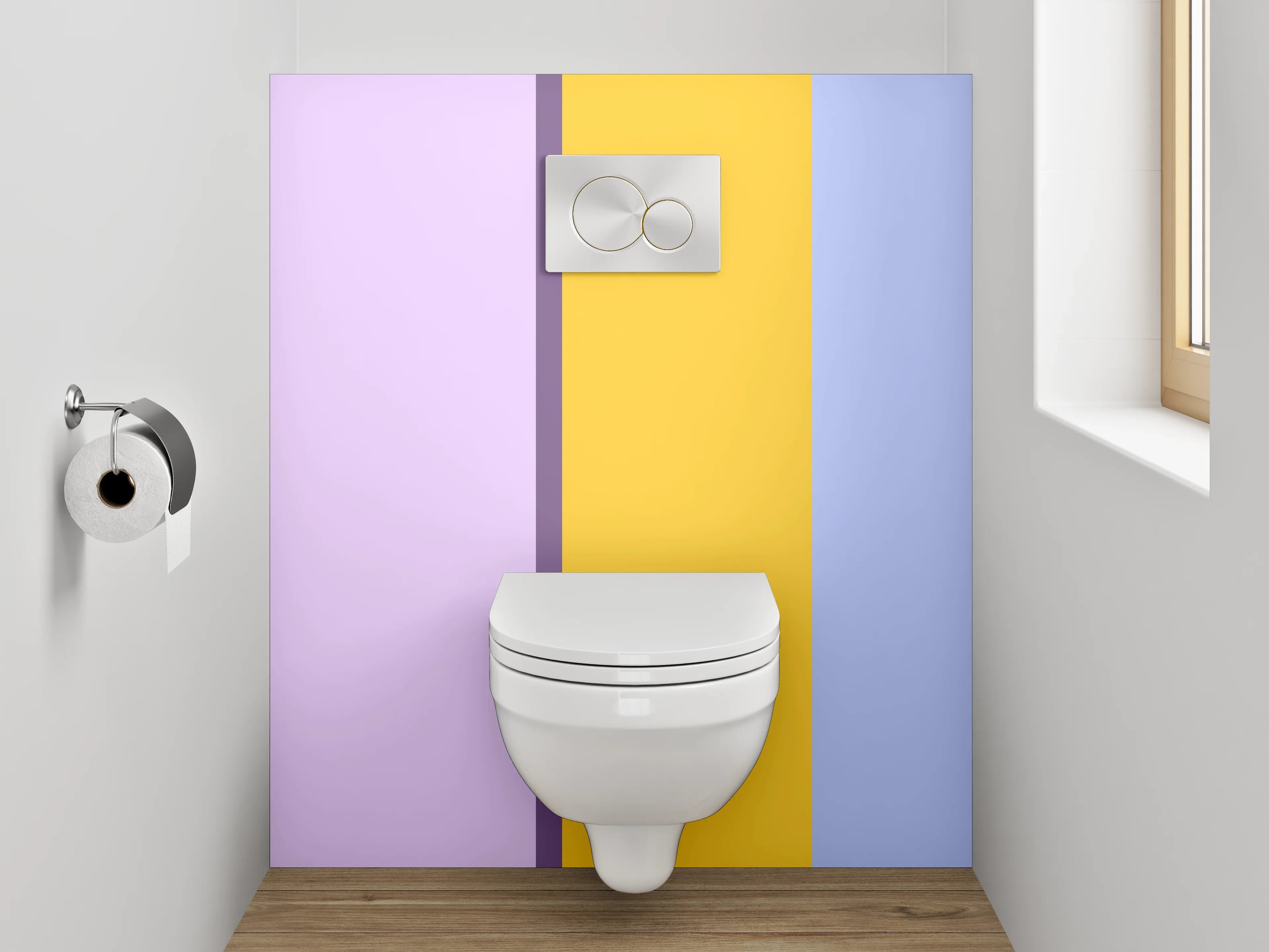 WC-Rückwand - Abstrakte Pastellfarben Streifen Design