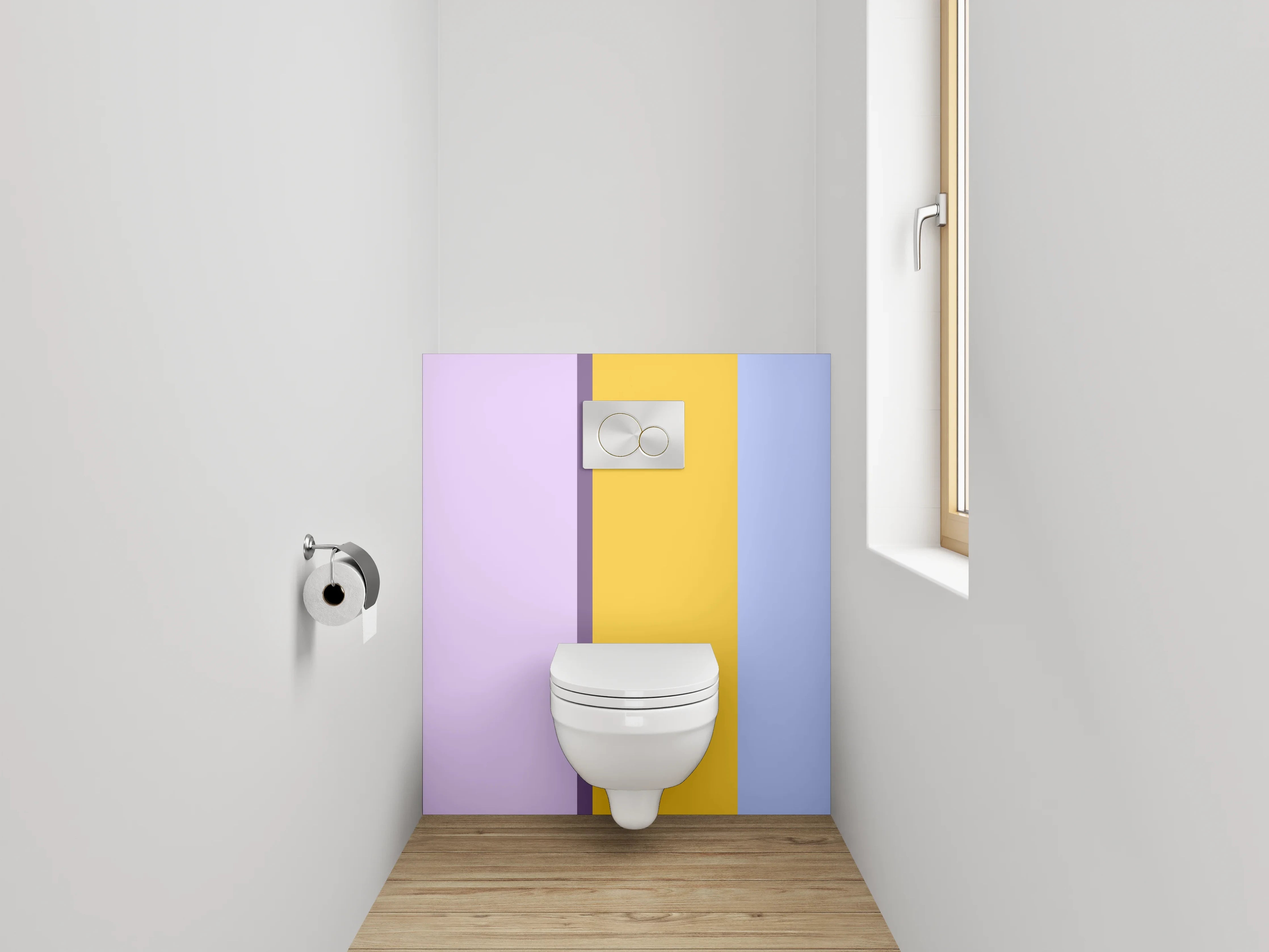 WC-Rückwand - Abstrakte Pastellfarben Streifen Design
